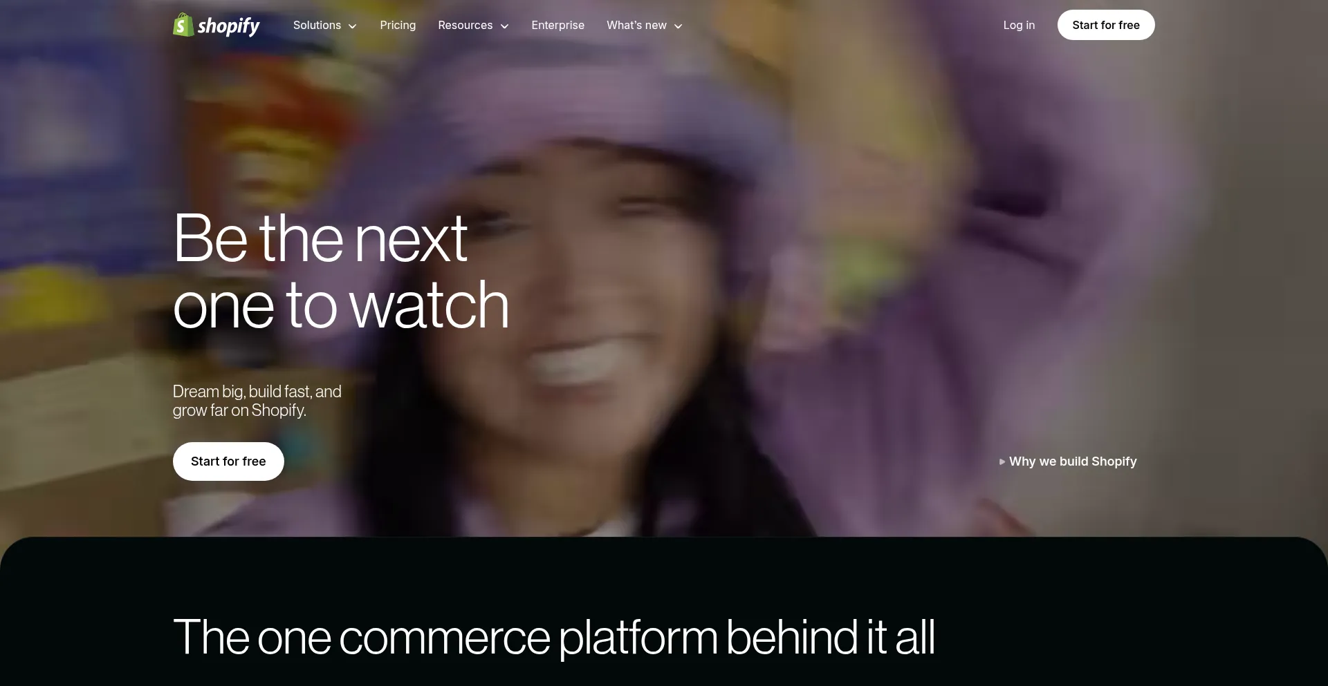Website screenshot of Shopify.co.uk