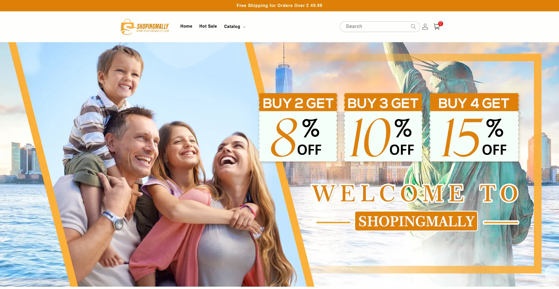 Website screenshot of Shopingmally.com
