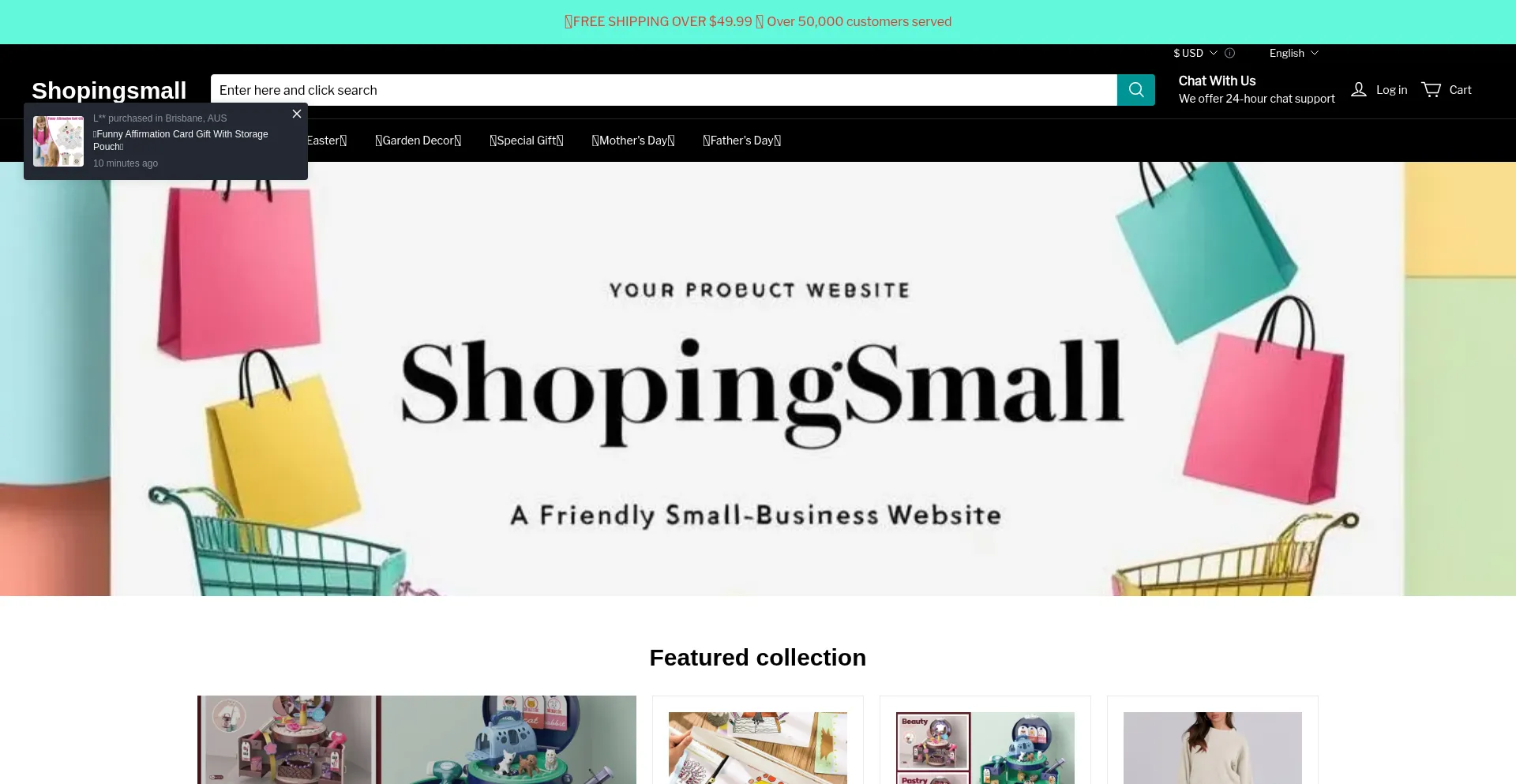 Website screenshot of Shopingsmall.com