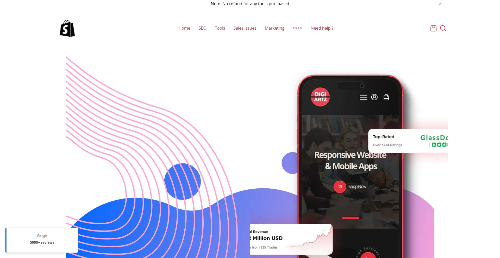 Website screenshot of Shopisalestools.site