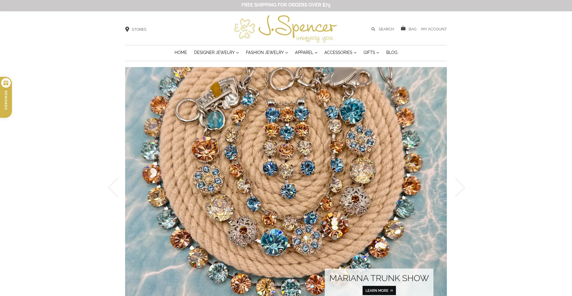 Website screenshot of Shopjspencer.com