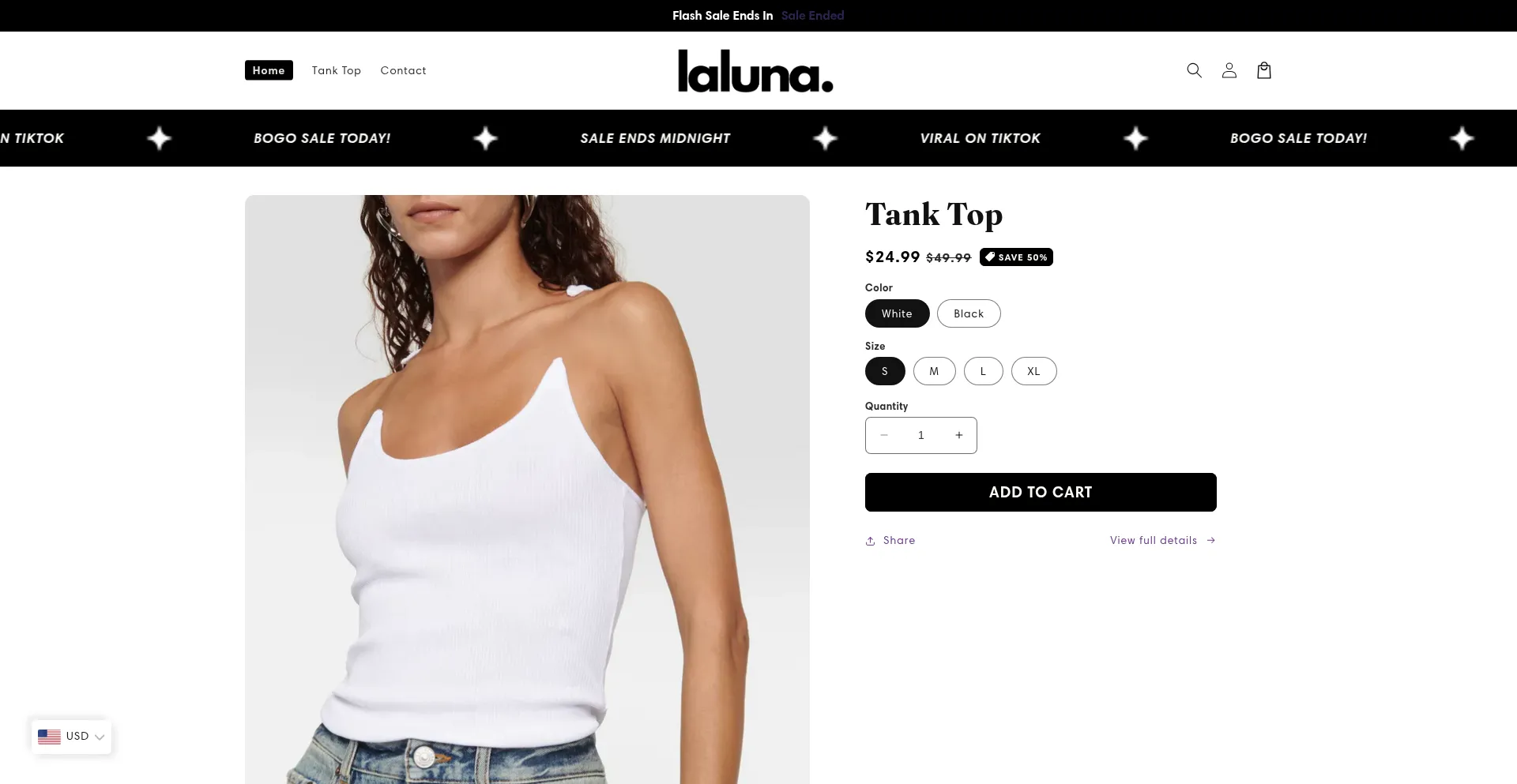 Website screenshot of Shoplaluna.co