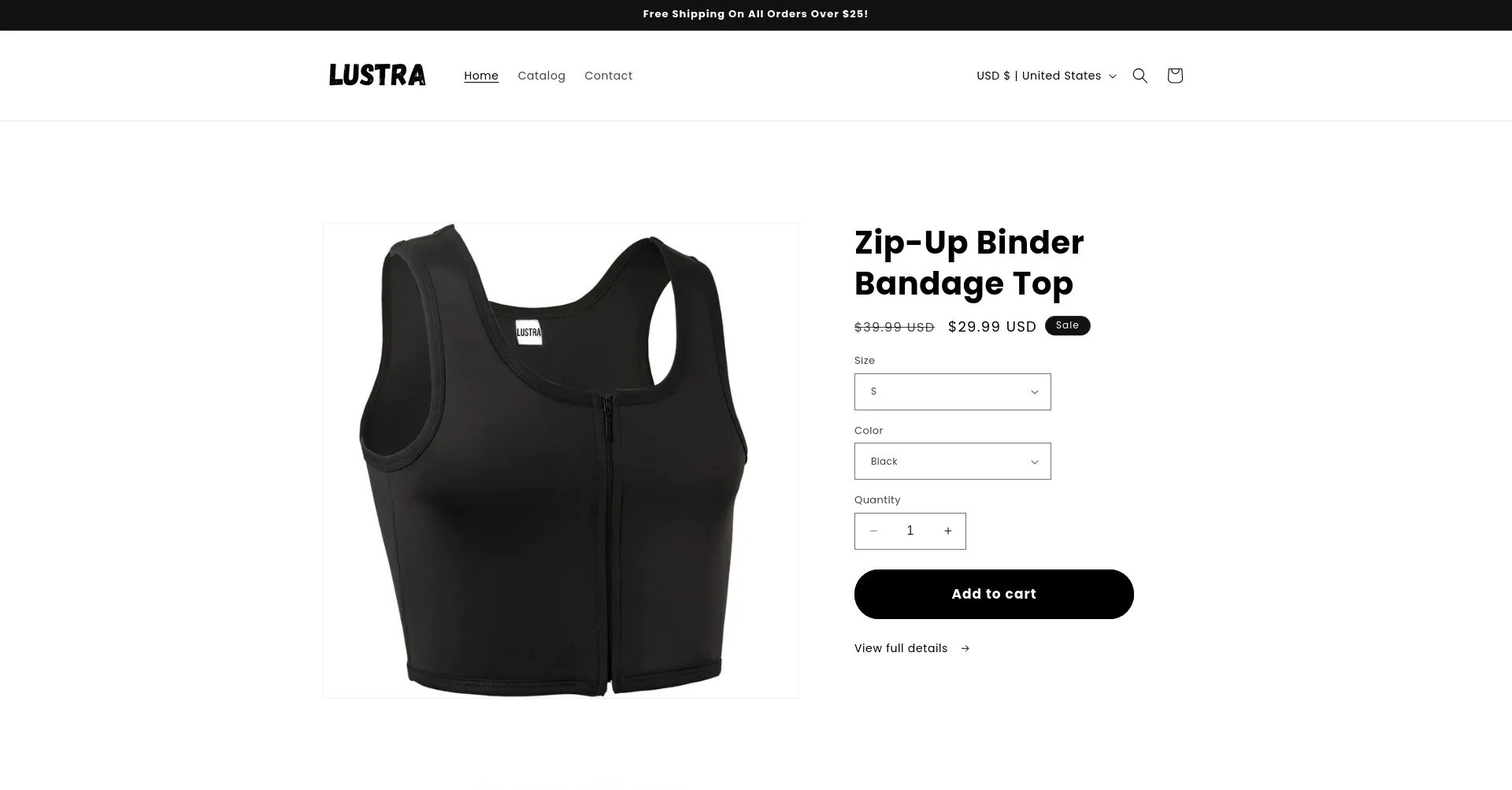 Website screenshot of Shoplustra.co