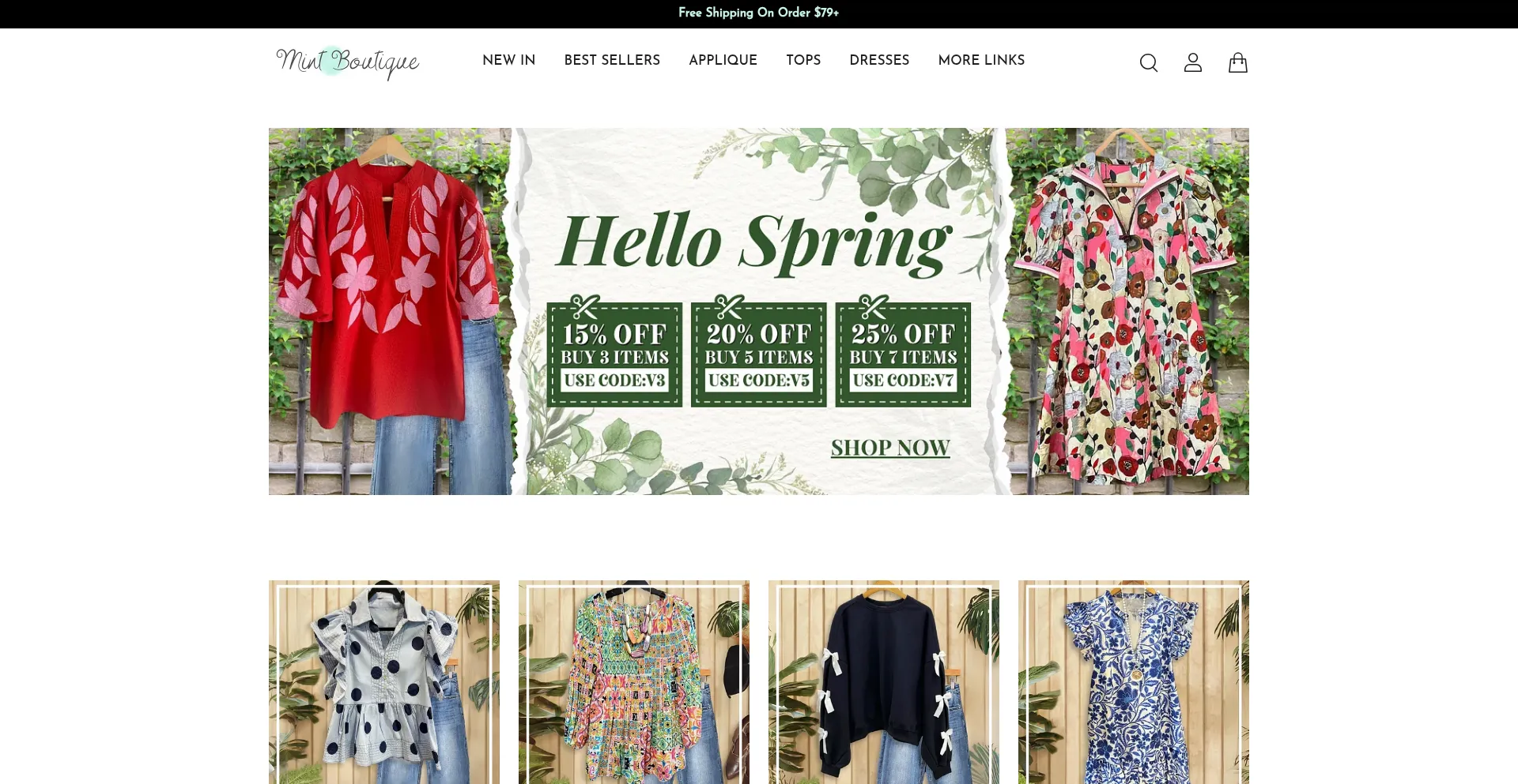 Website screenshot of Shopmintboutique.com