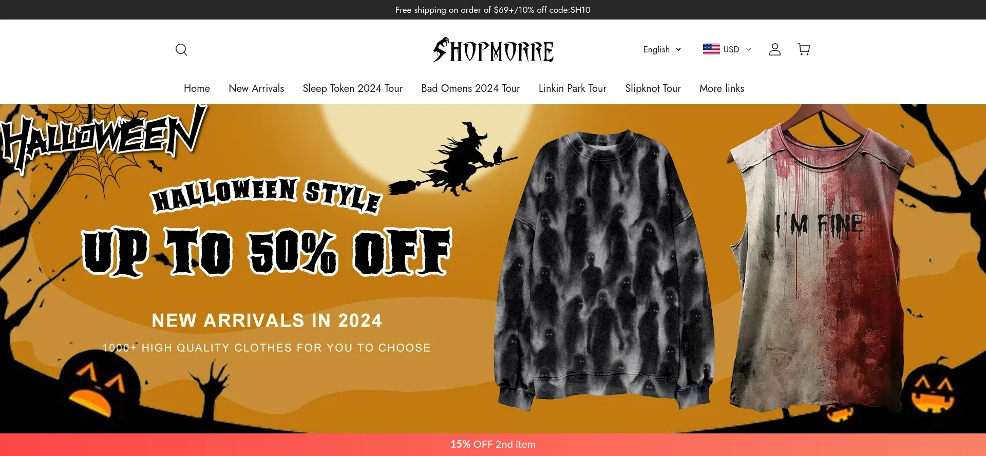 Website screenshot of Shopmorre.com