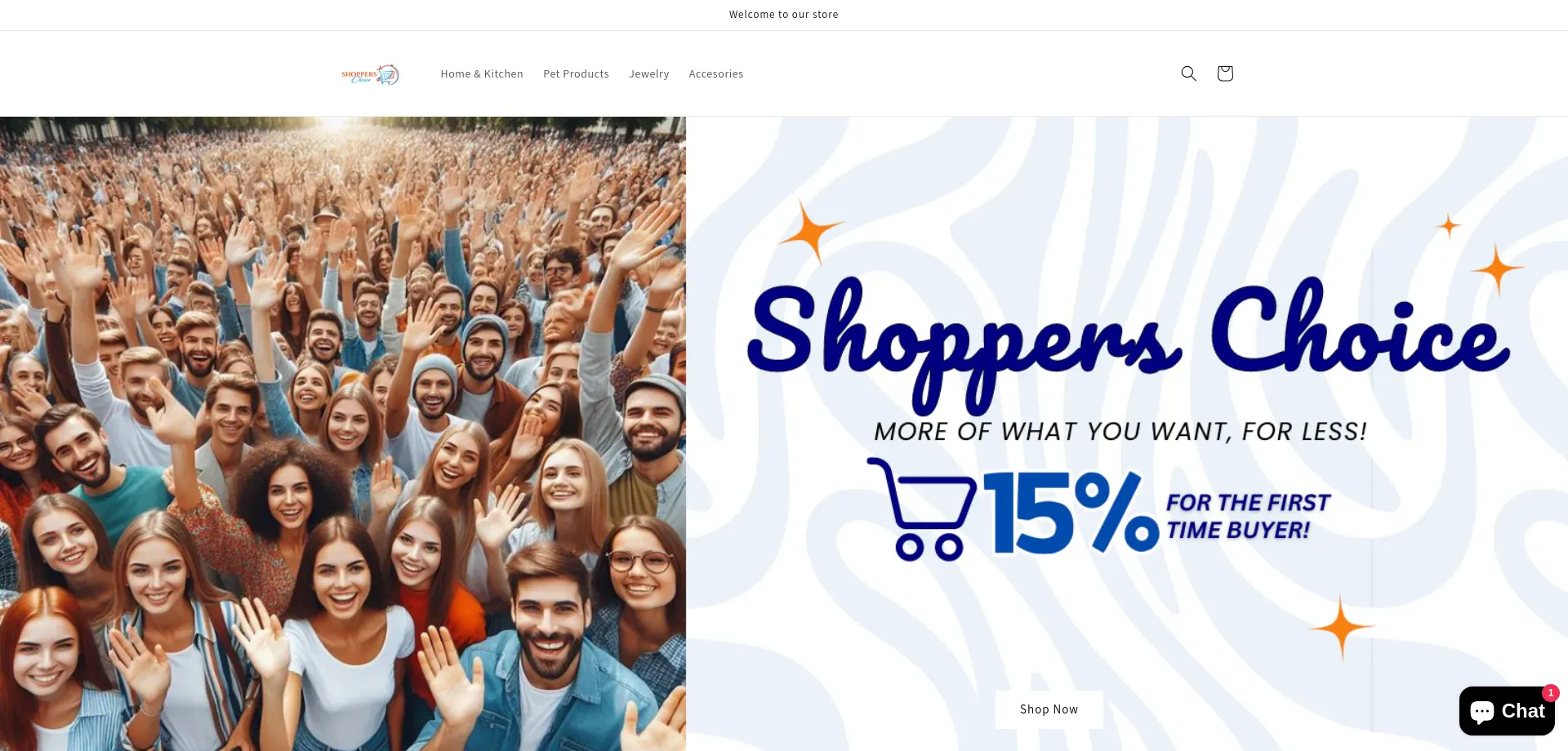 Website screenshot of Shopperschoice.online