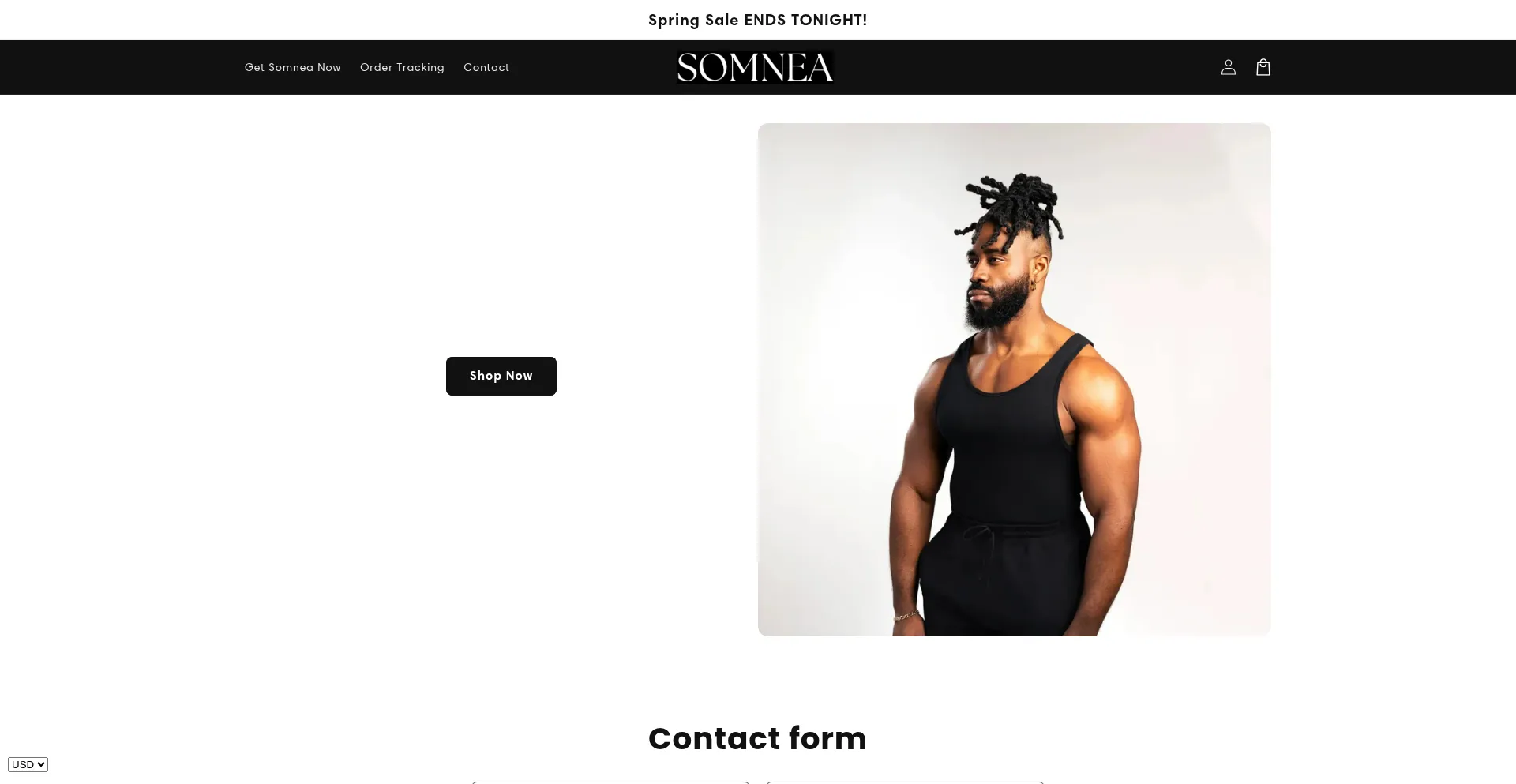 Website screenshot of Shopsomnea.com