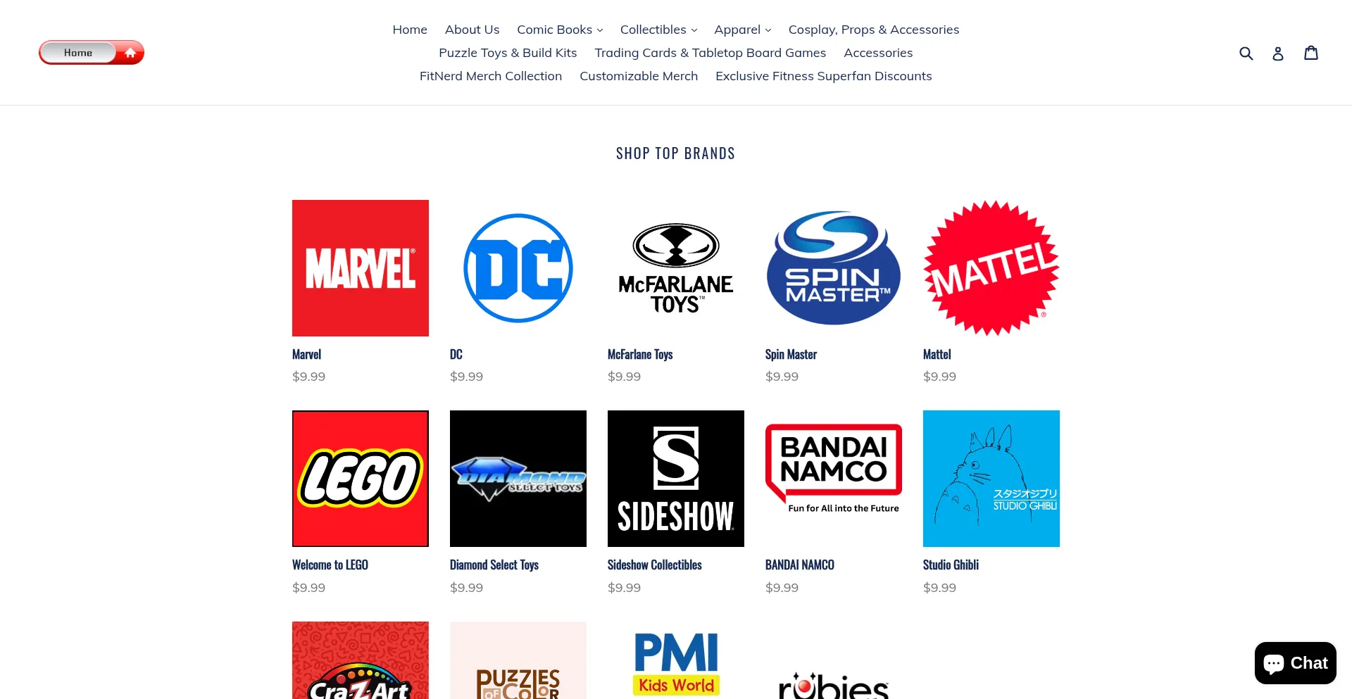 Website screenshot of Shopsuperheroesultimate.com