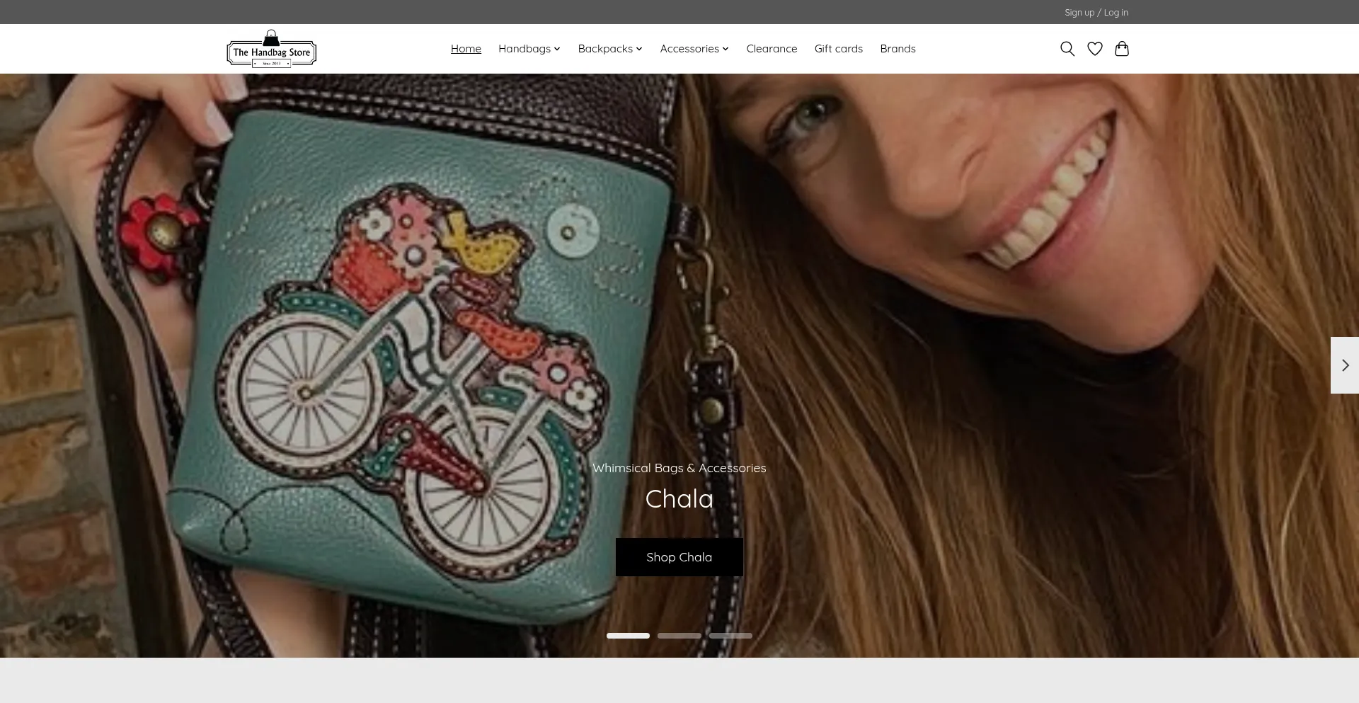 Website screenshot of Shopthehandbagstore.com