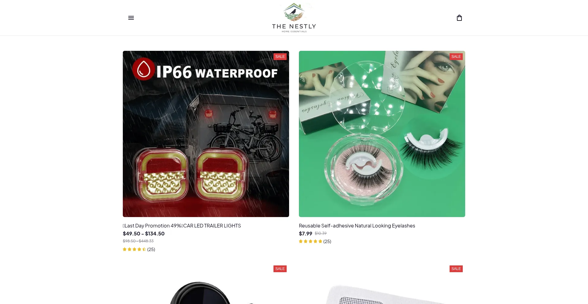 Website screenshot of Shopthenestly.com