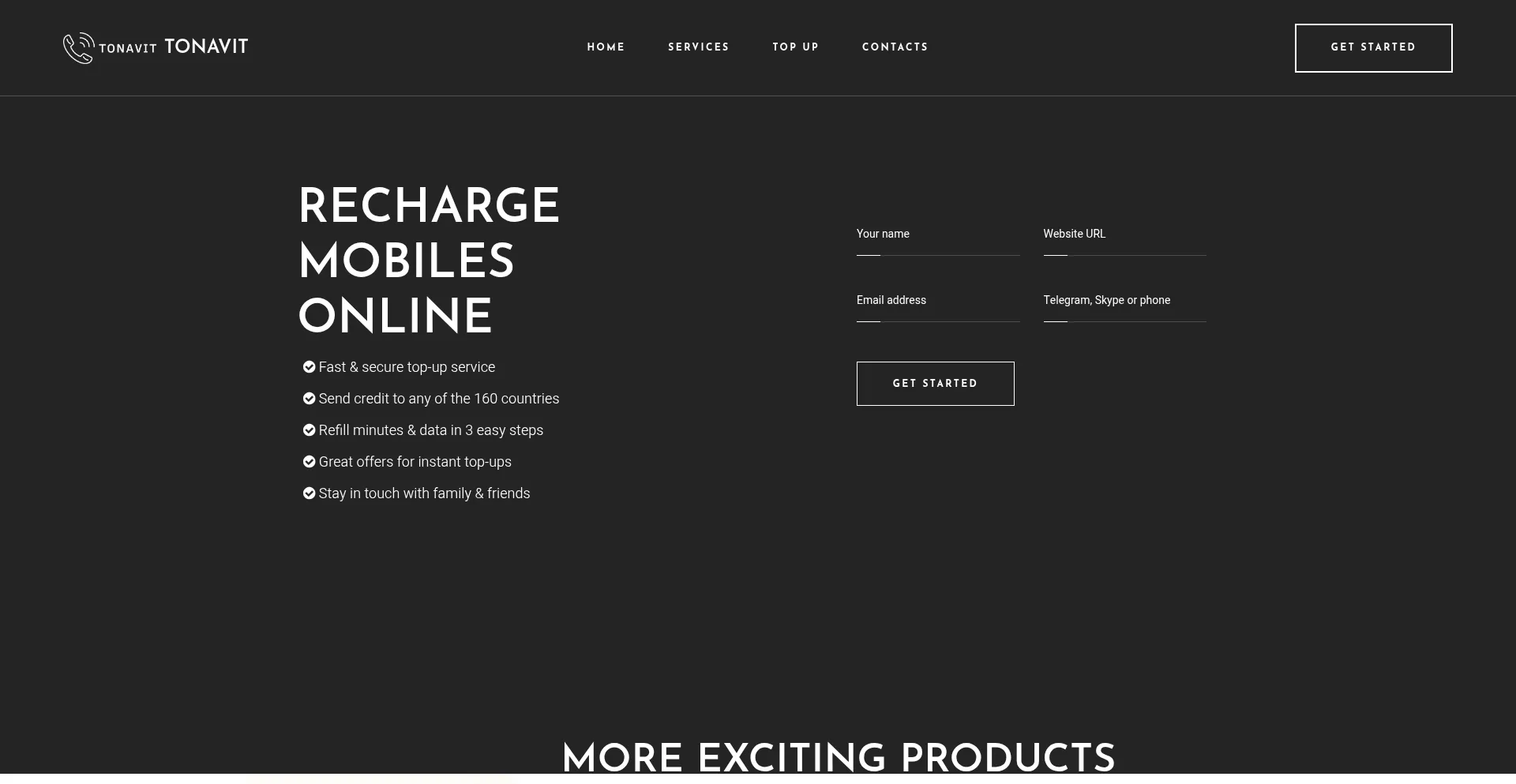Website screenshot of Shoptonavit.com