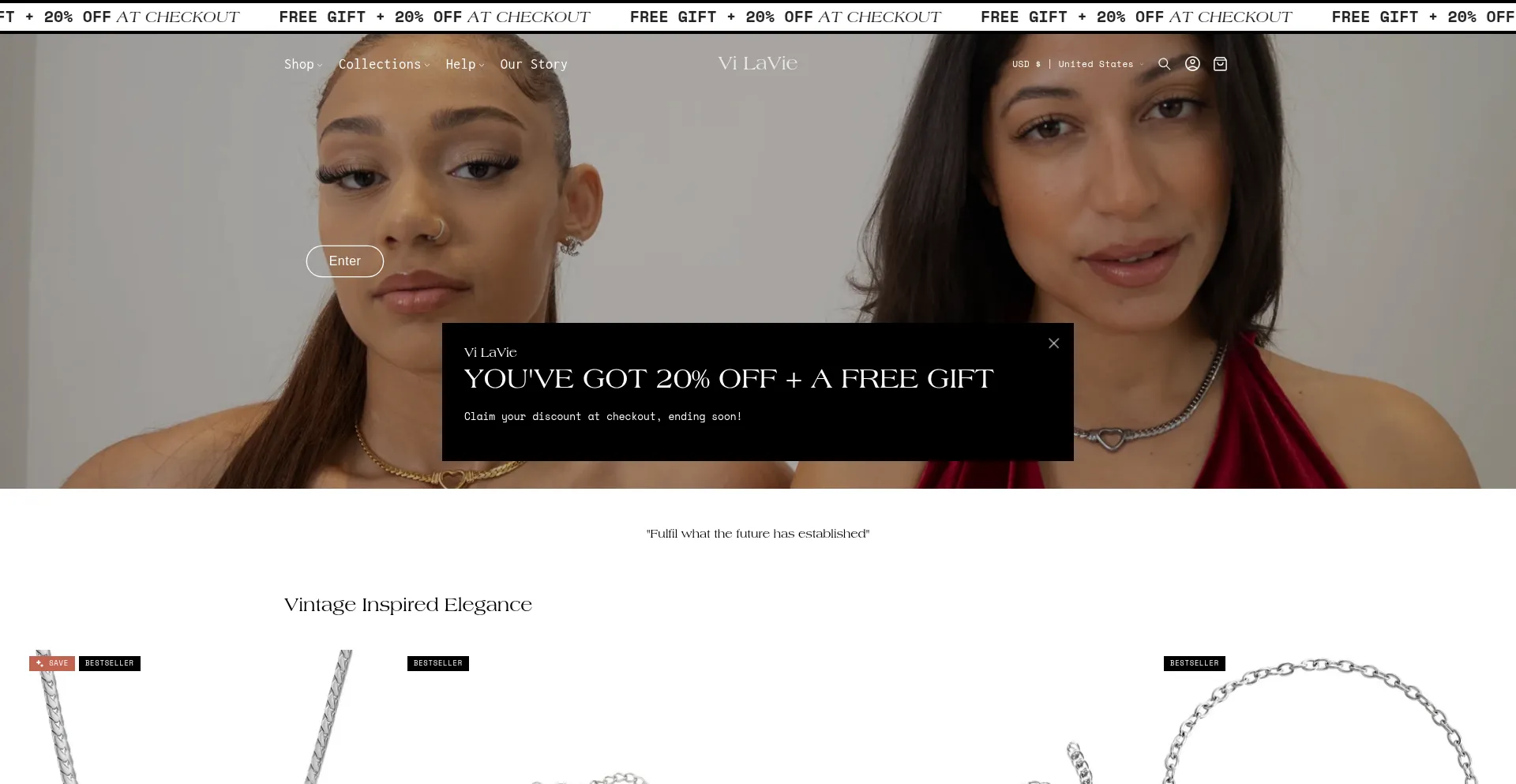Website screenshot of Shopvilavie.com