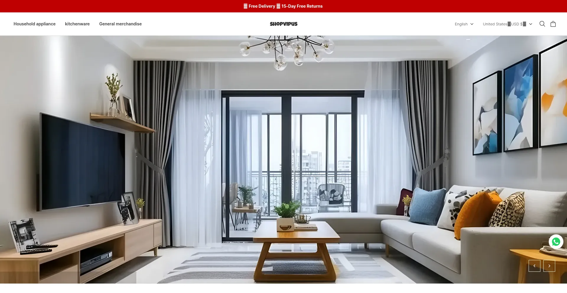 Website screenshot of Shopvipus.com