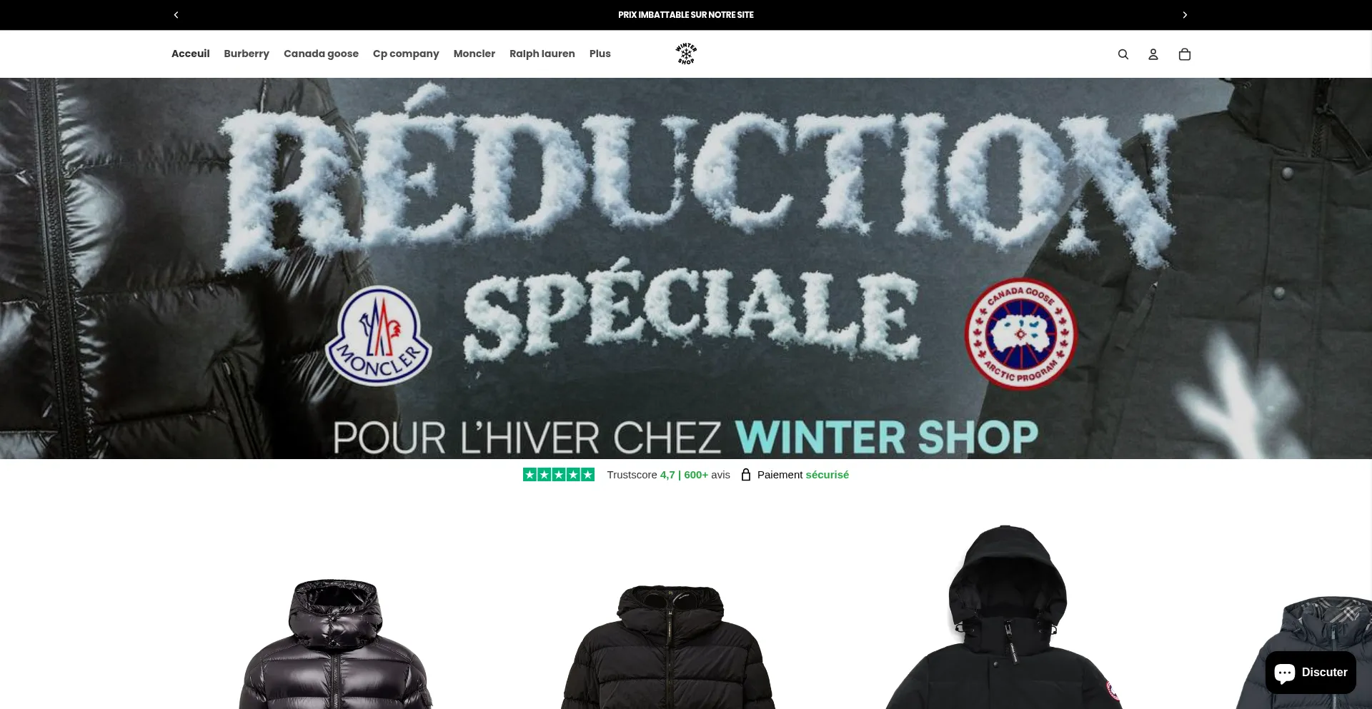 Shopwinter.fr Screenshot