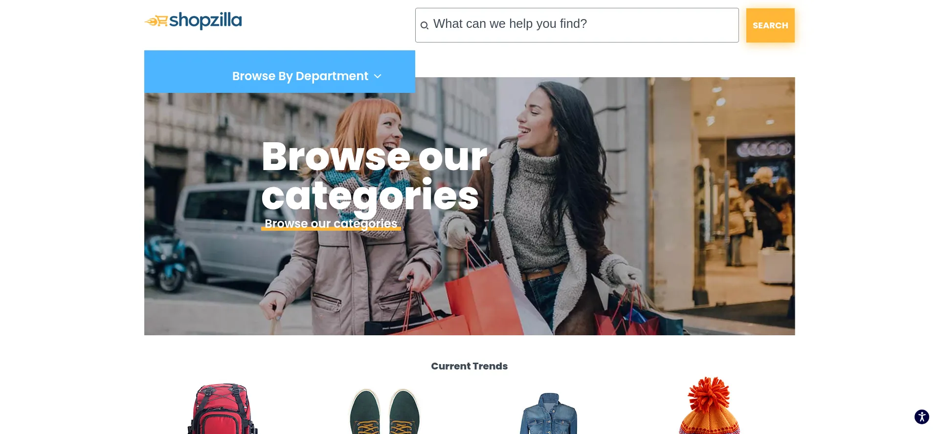 Website screenshot of Shopzilla.com