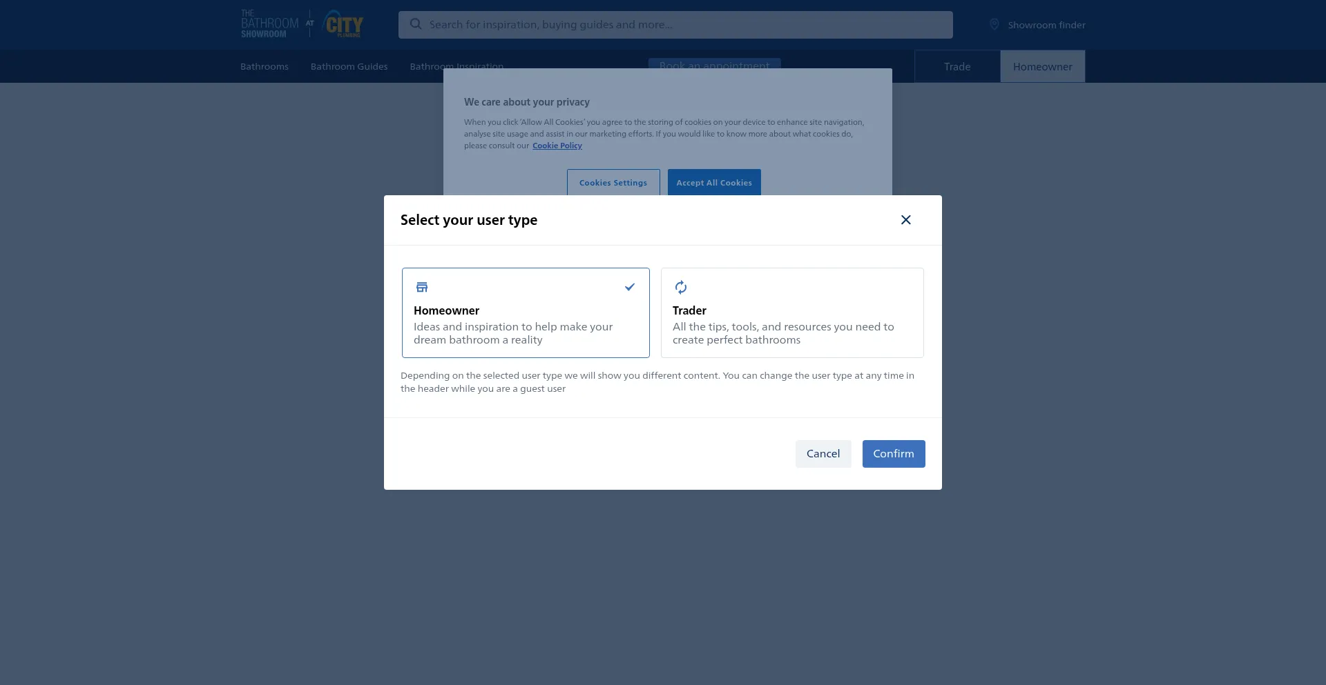 Showers.com Screenshot