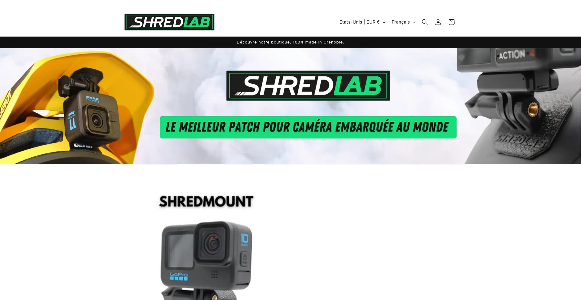 Website screenshot of Shredlab.fr