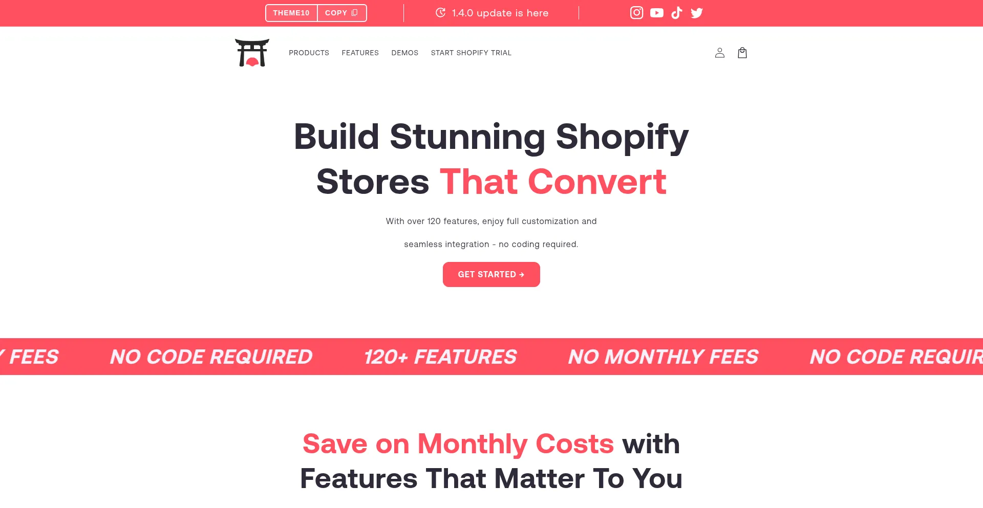 Website screenshot of Shrine.io