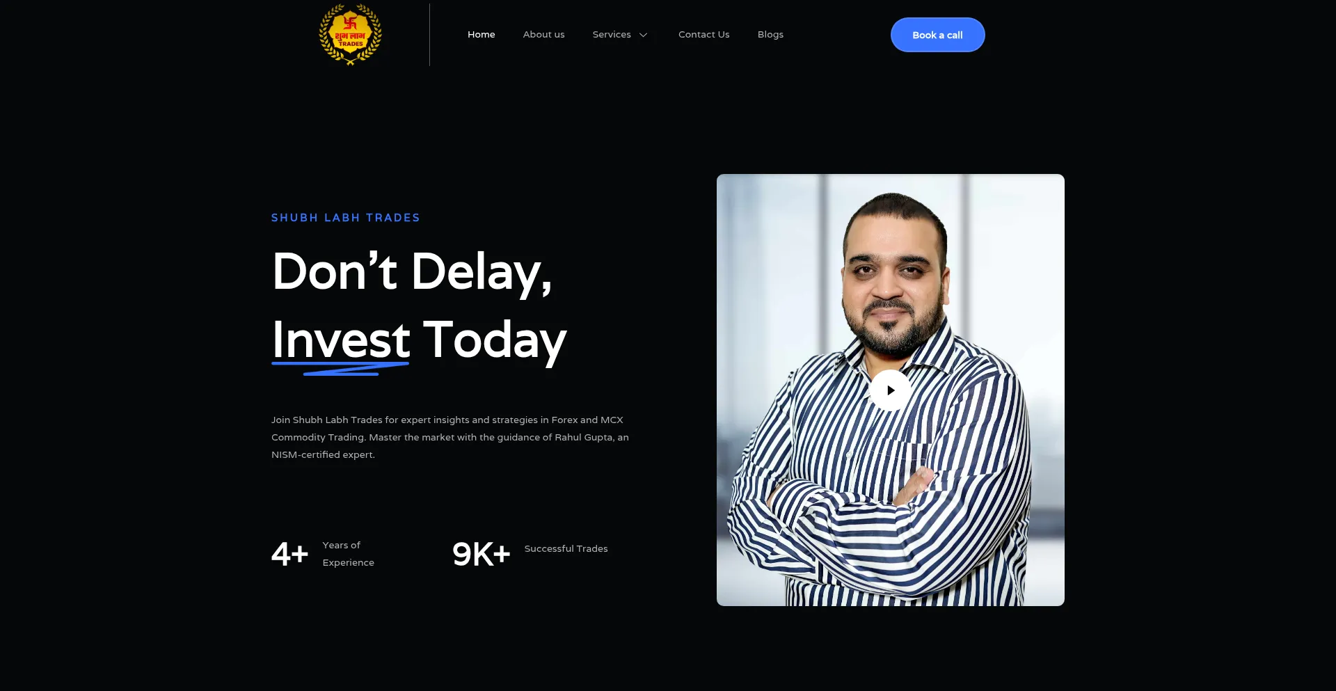 Website screenshot of Shubhlabhtrades.com