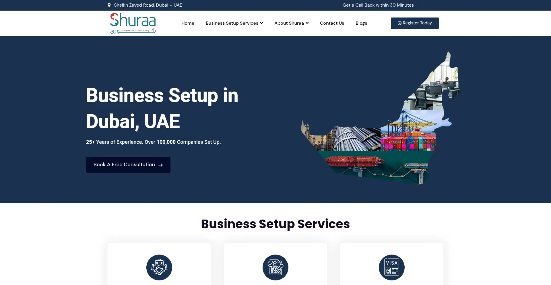 Website screenshot of Shuraa.in