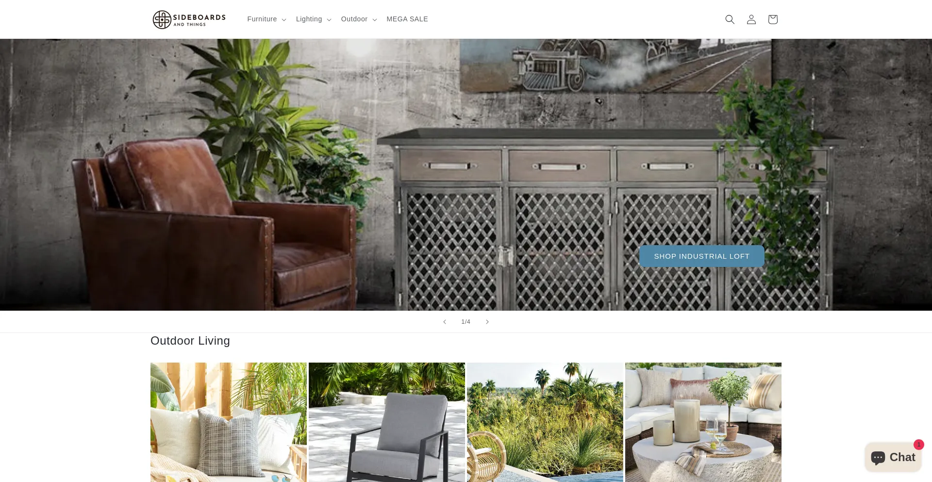 Website screenshot of Sideboardsandthings.com