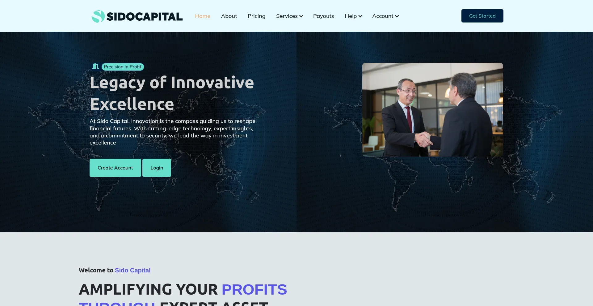 Website screenshot of Sidocapital.com