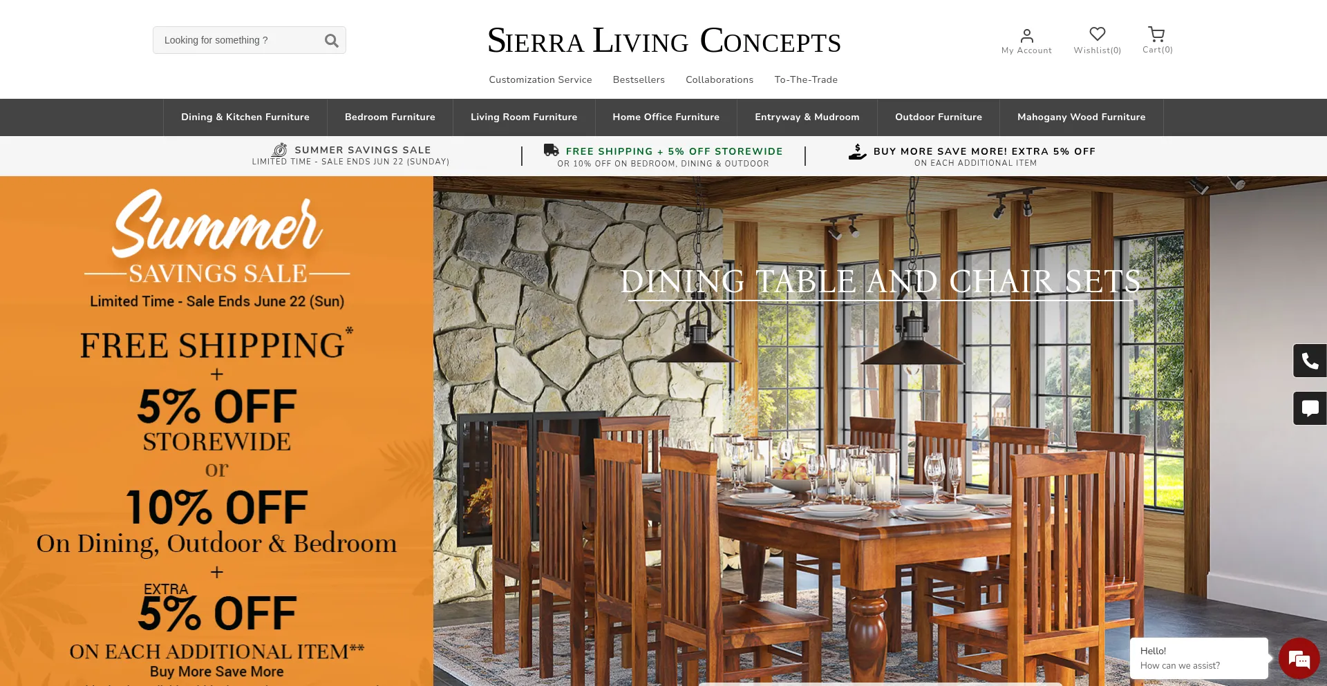 Website screenshot of Sierralivingconcepts.com