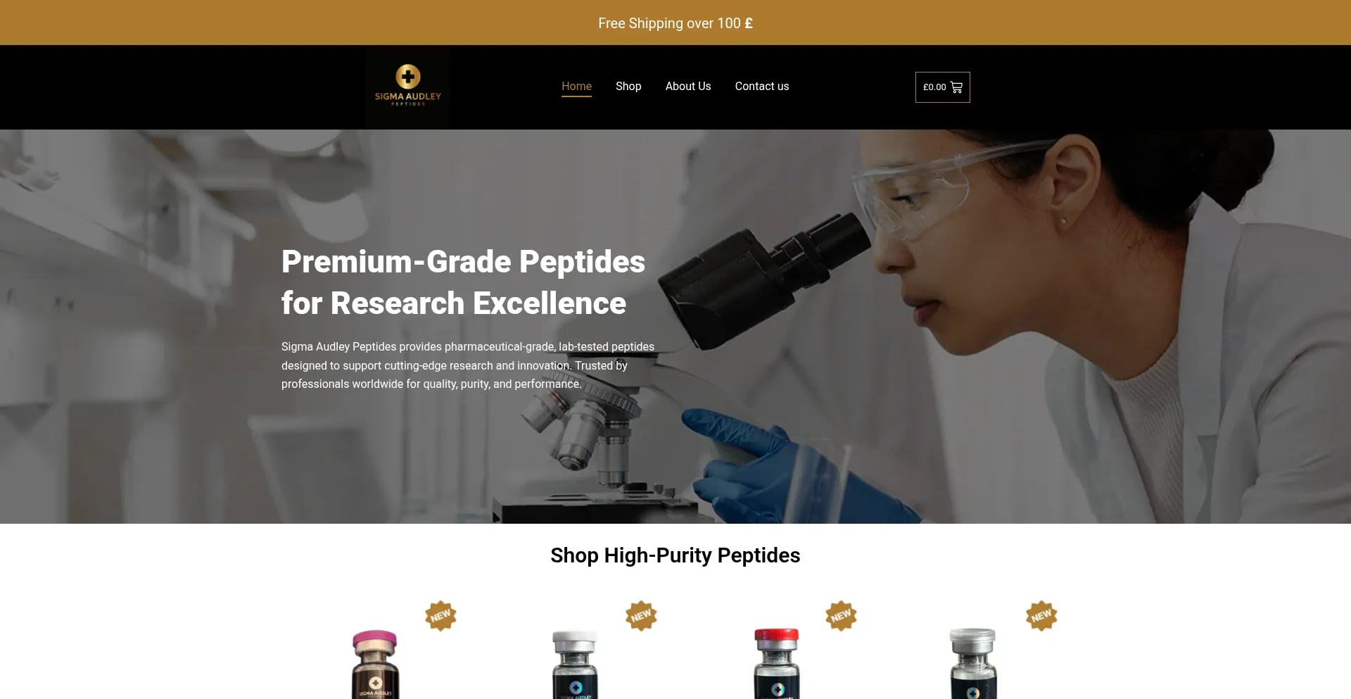 Website screenshot of Sigmaapeptides.com