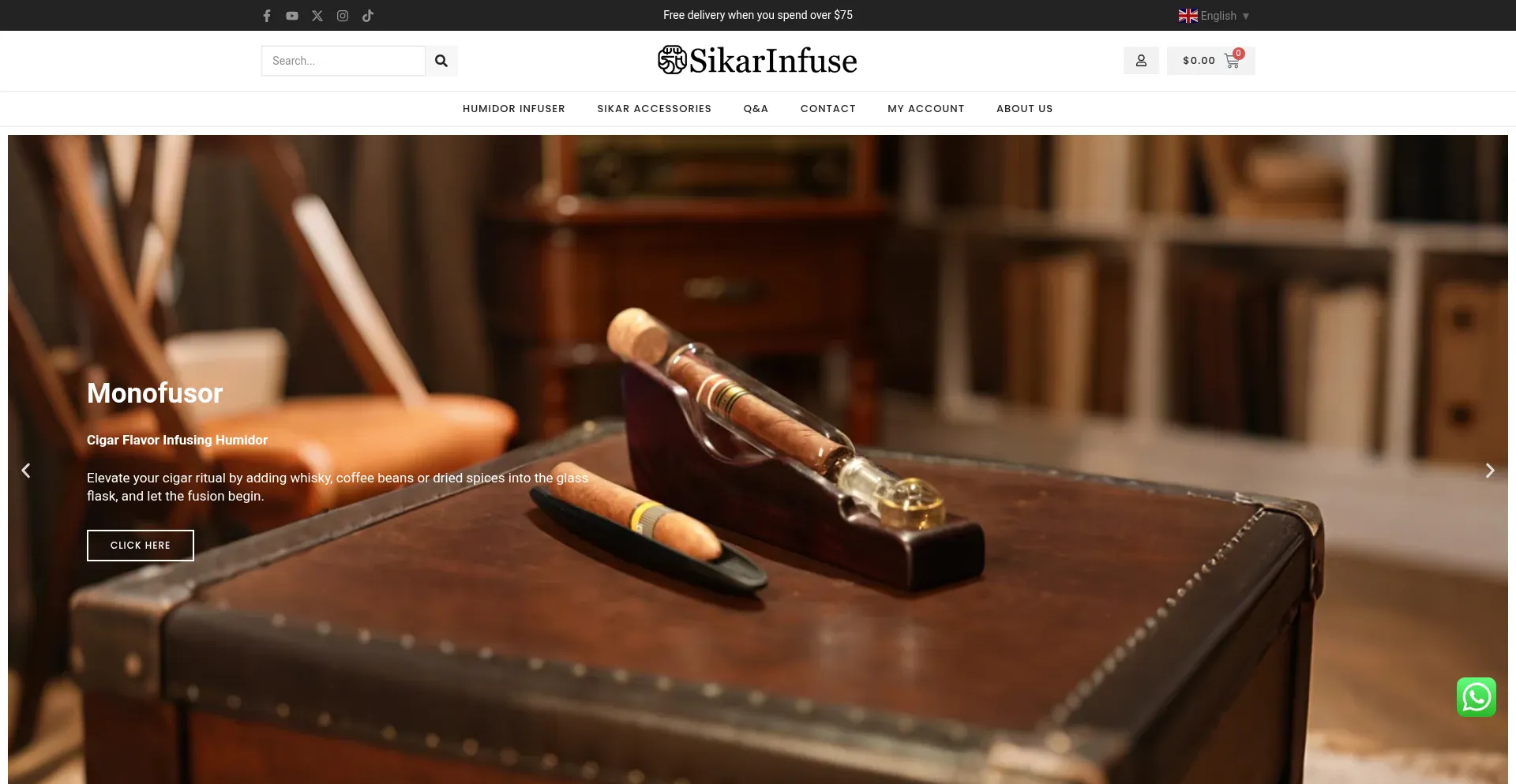 Website screenshot of Sikarinfuse.com