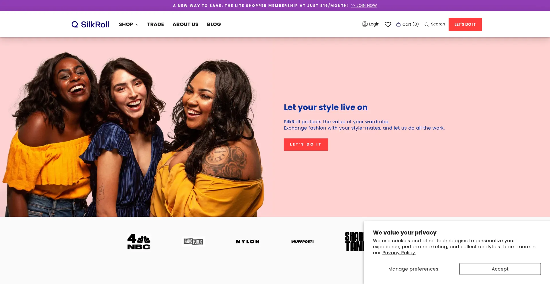 Website screenshot of Silkroll.com