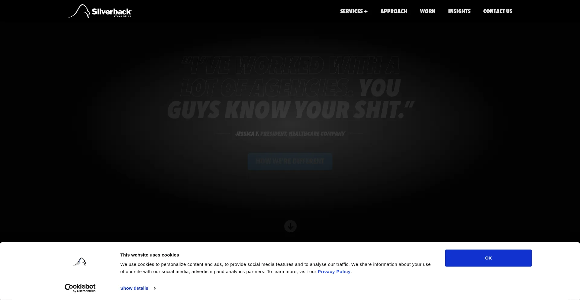 Website screenshot of Silverbackstrategies.com