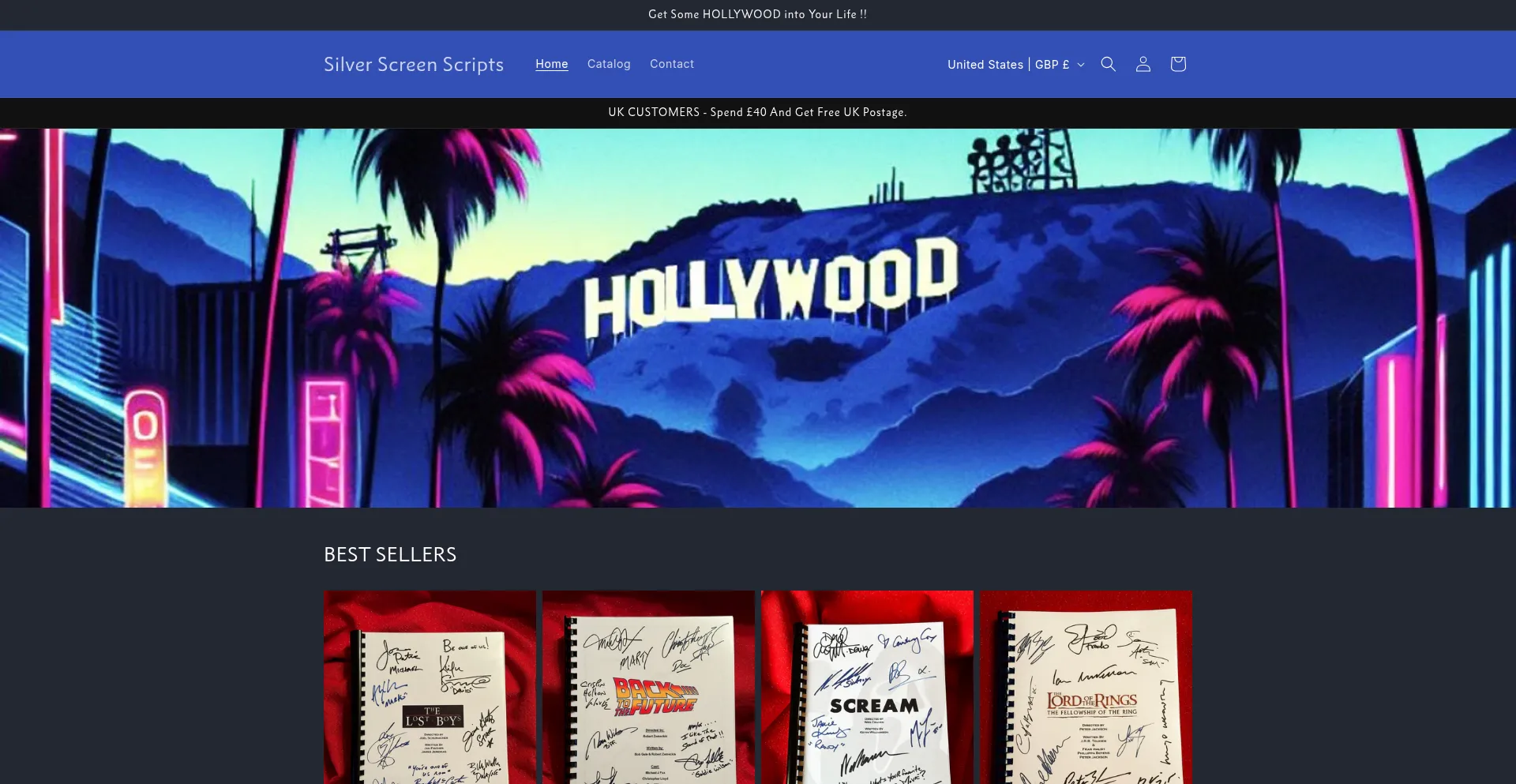 Website screenshot of Silverscreenscripts.co.uk