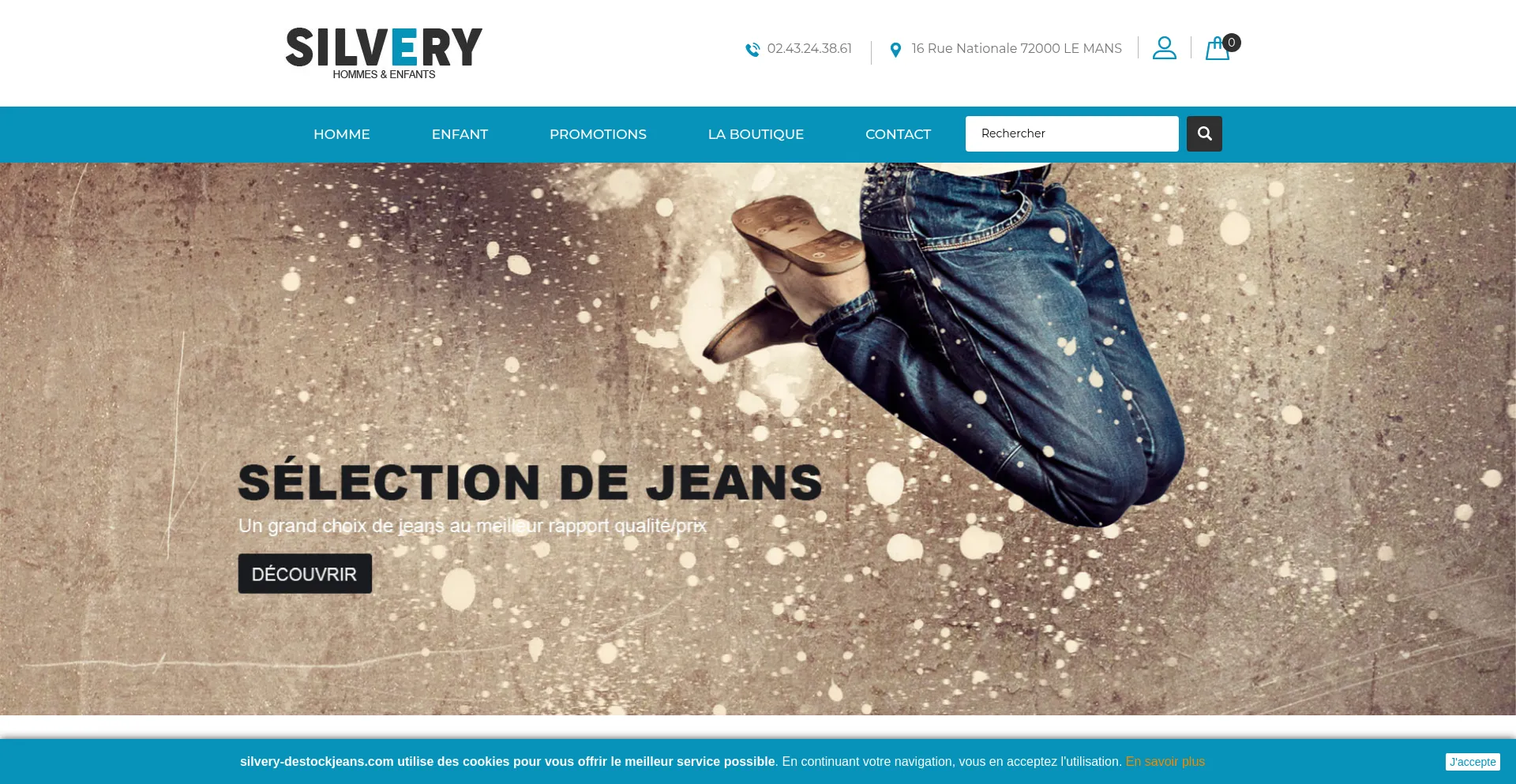 Website screenshot of Silvery-destockjeans.com