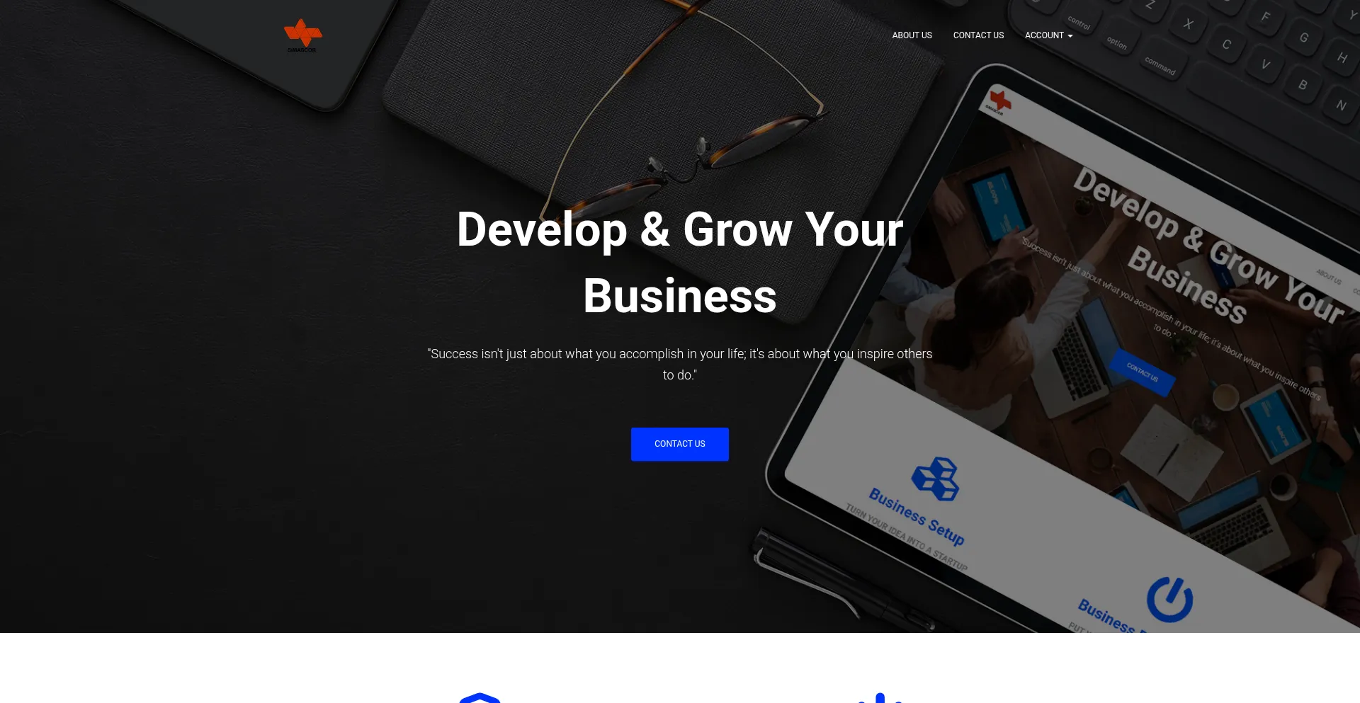 Website screenshot of Simascor.com