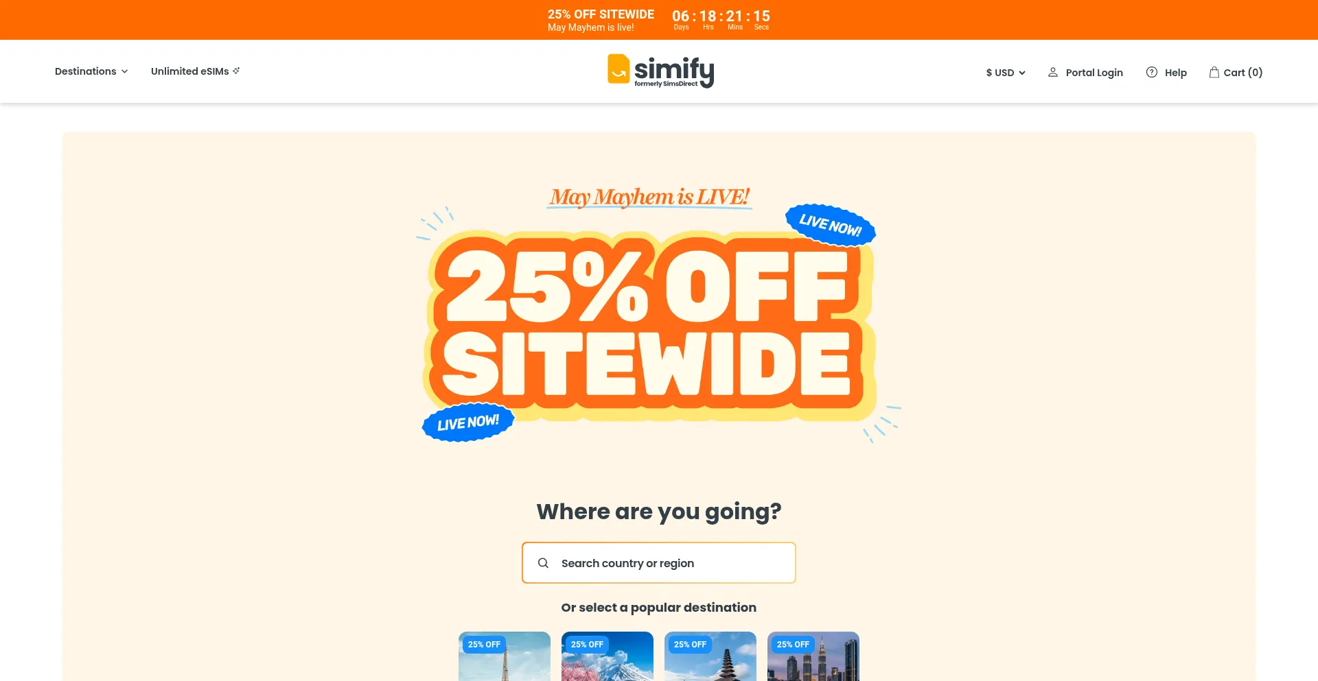 Website screenshot of Simify.com