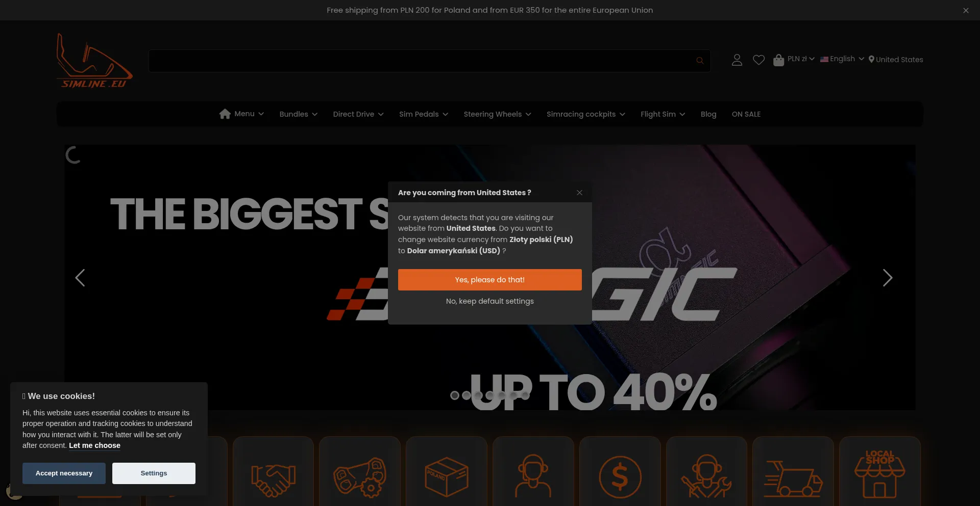 Website screenshot of Simline.eu