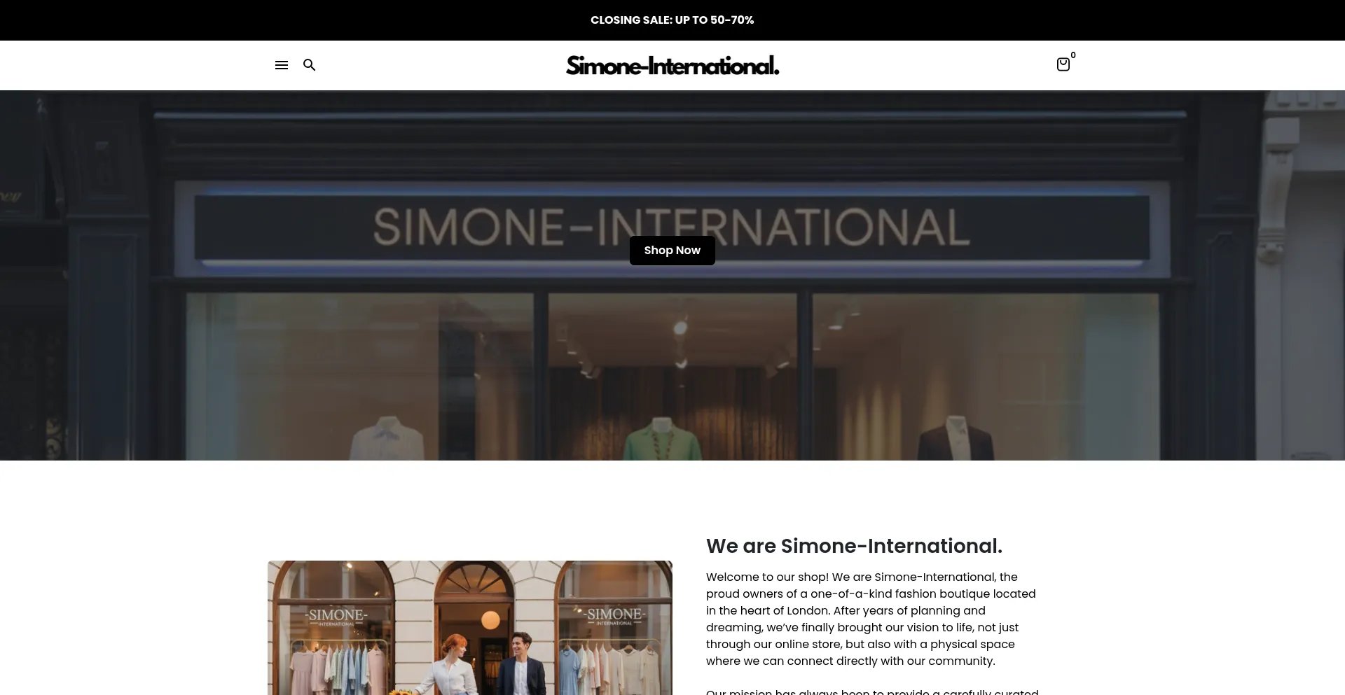 Website screenshot of Simone-international.com