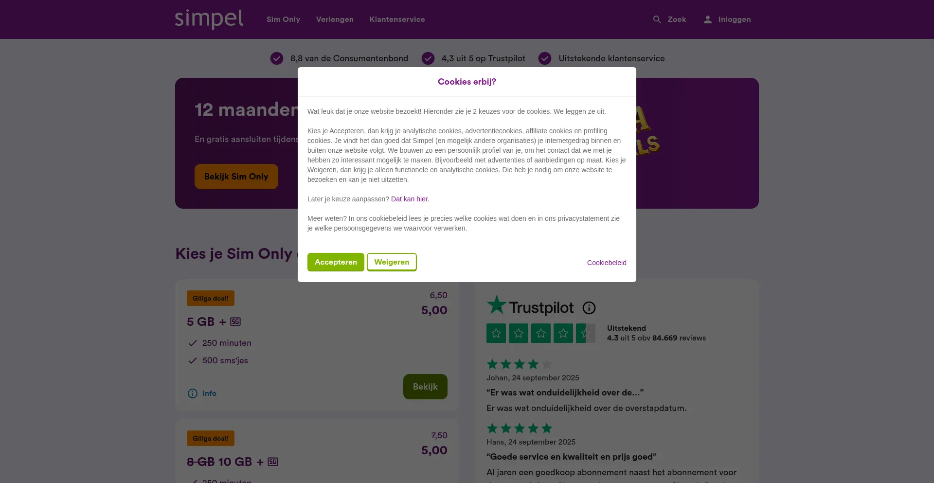 Simpel.nl Screenshot