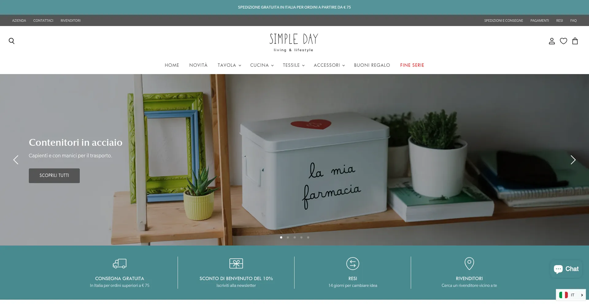 Website screenshot of Simpleday.it