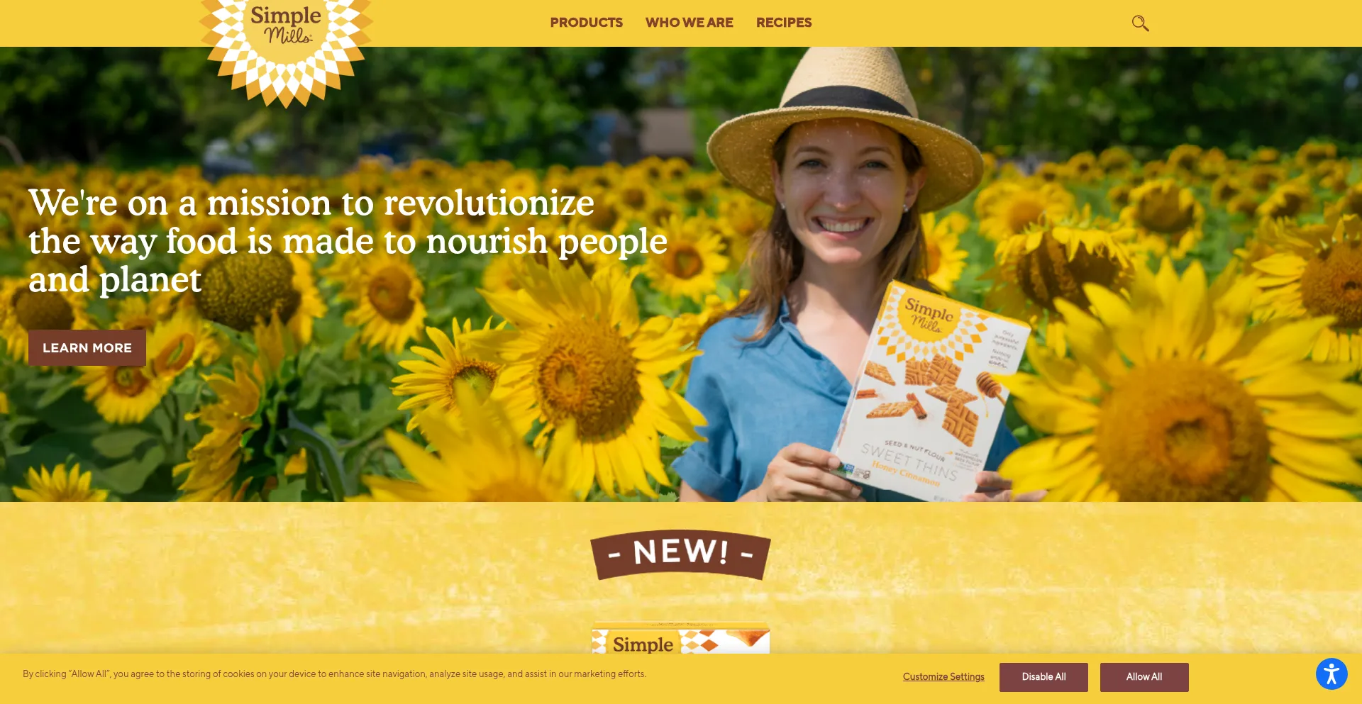 Website screenshot of Simplemills.com
