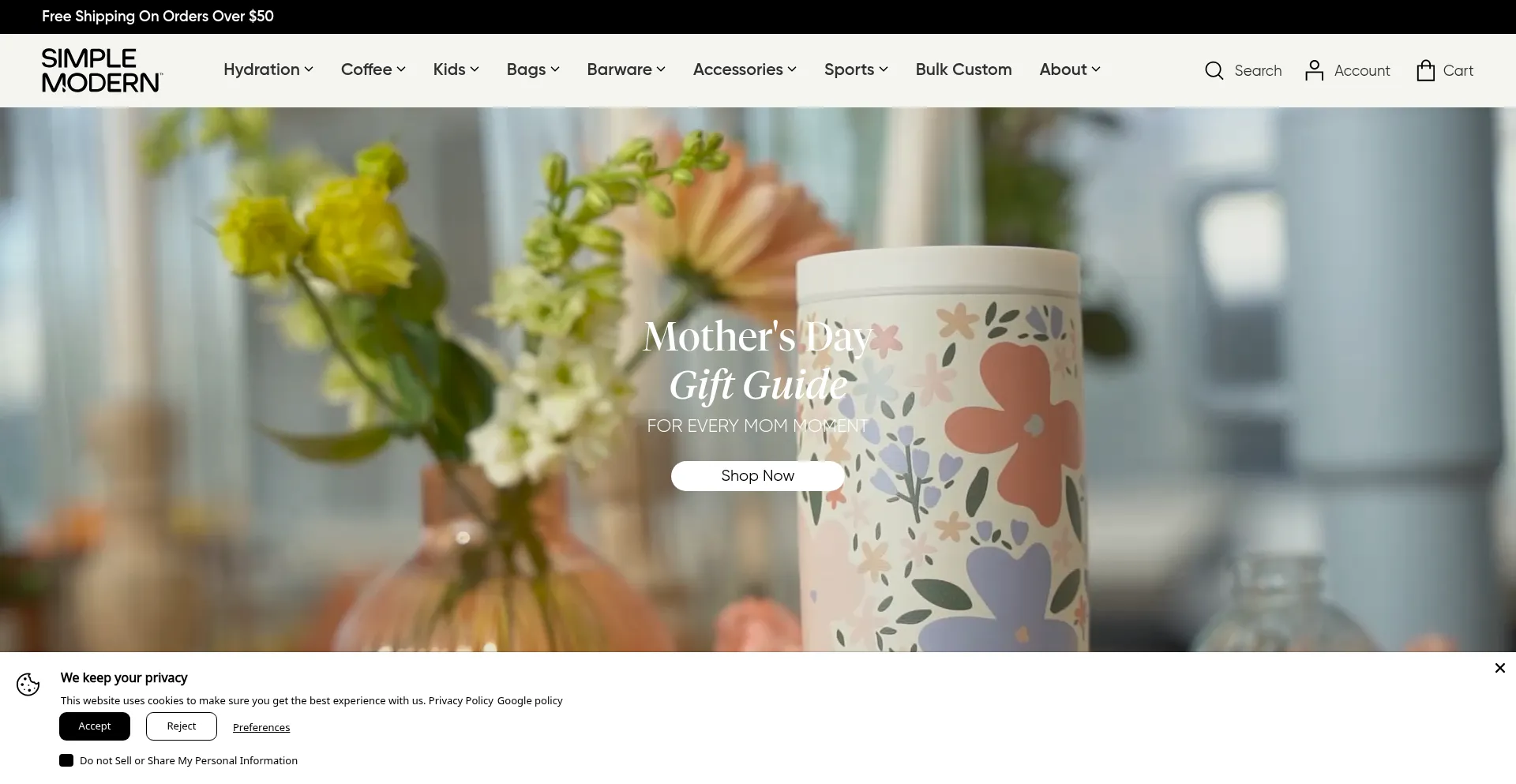Website screenshot of Simplemodern.com