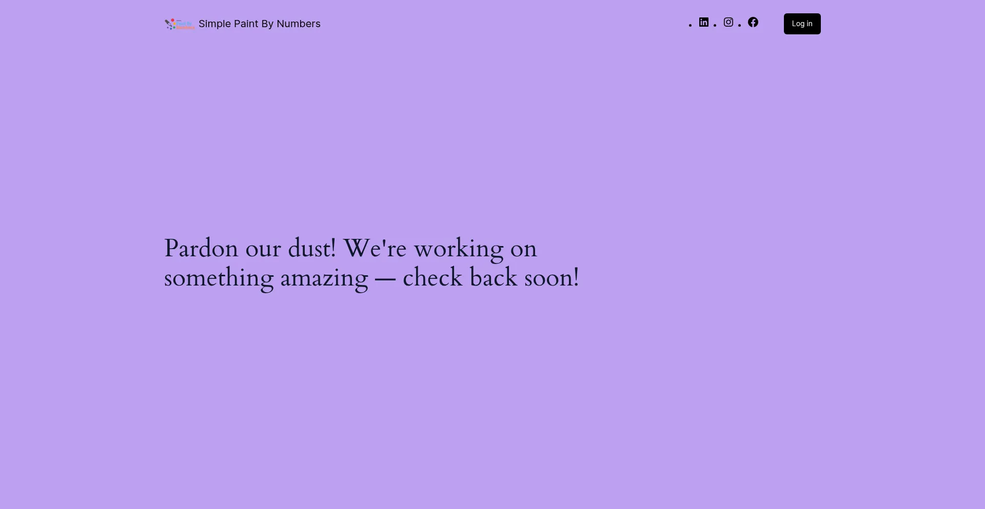 Website screenshot of Simplepaintbynumbers.com