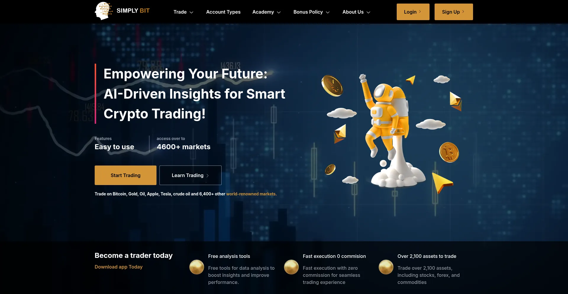 Website screenshot of Simplybit-ai.com