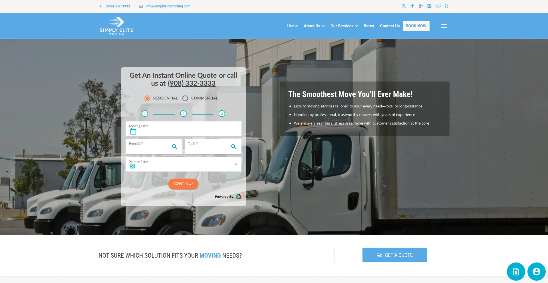 Website screenshot of Simplyelitemoving.com