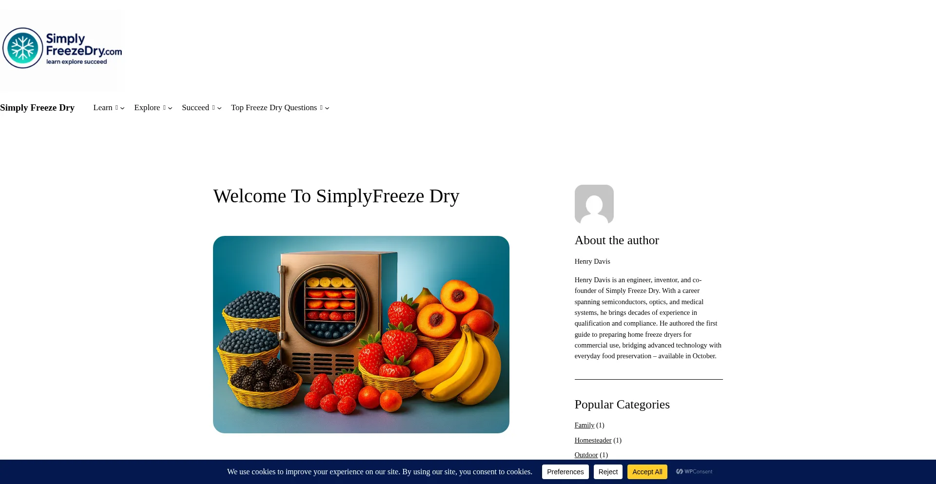 Simplyfreezedry.com Screenshot