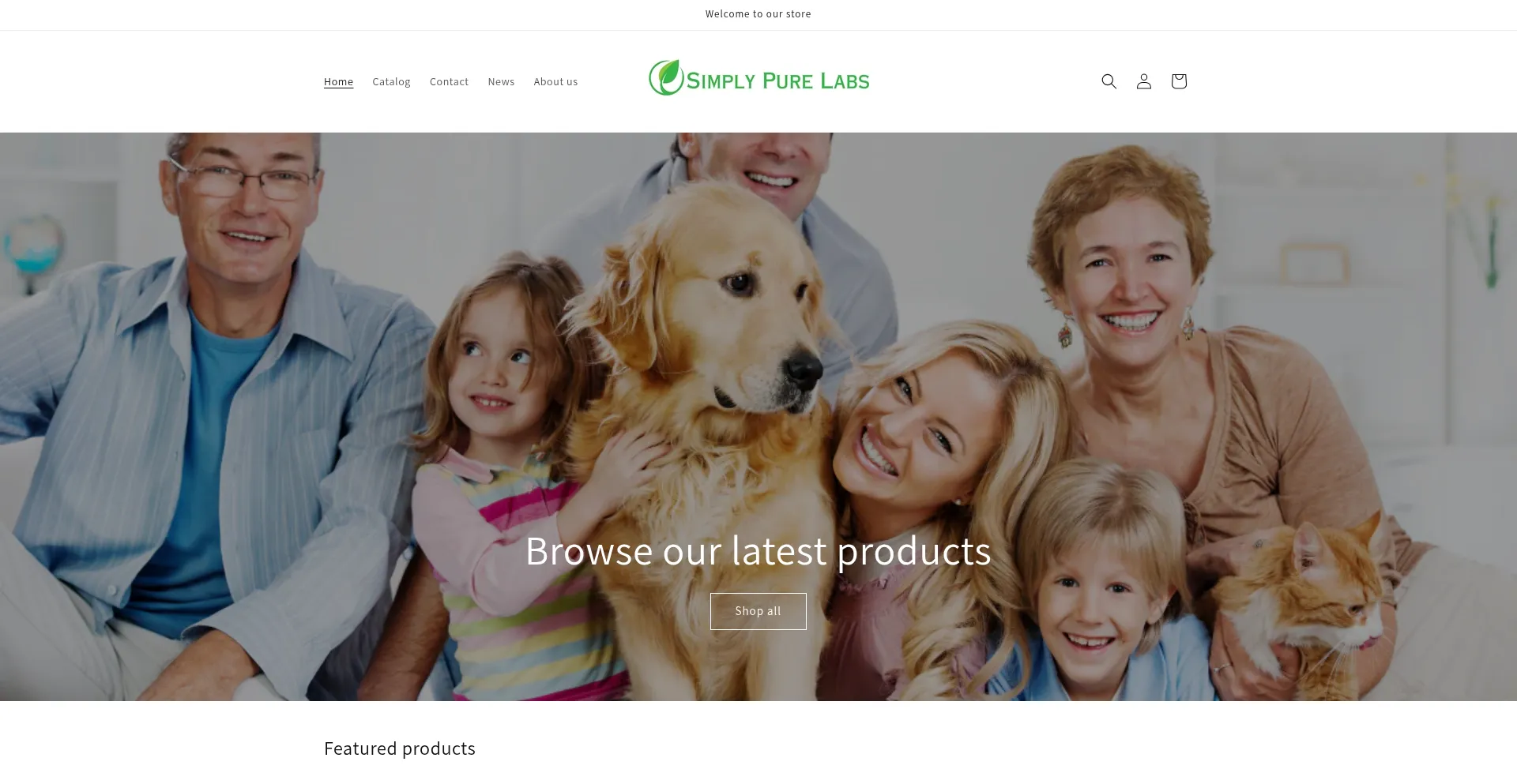 Website screenshot of Simplypurelabs.com