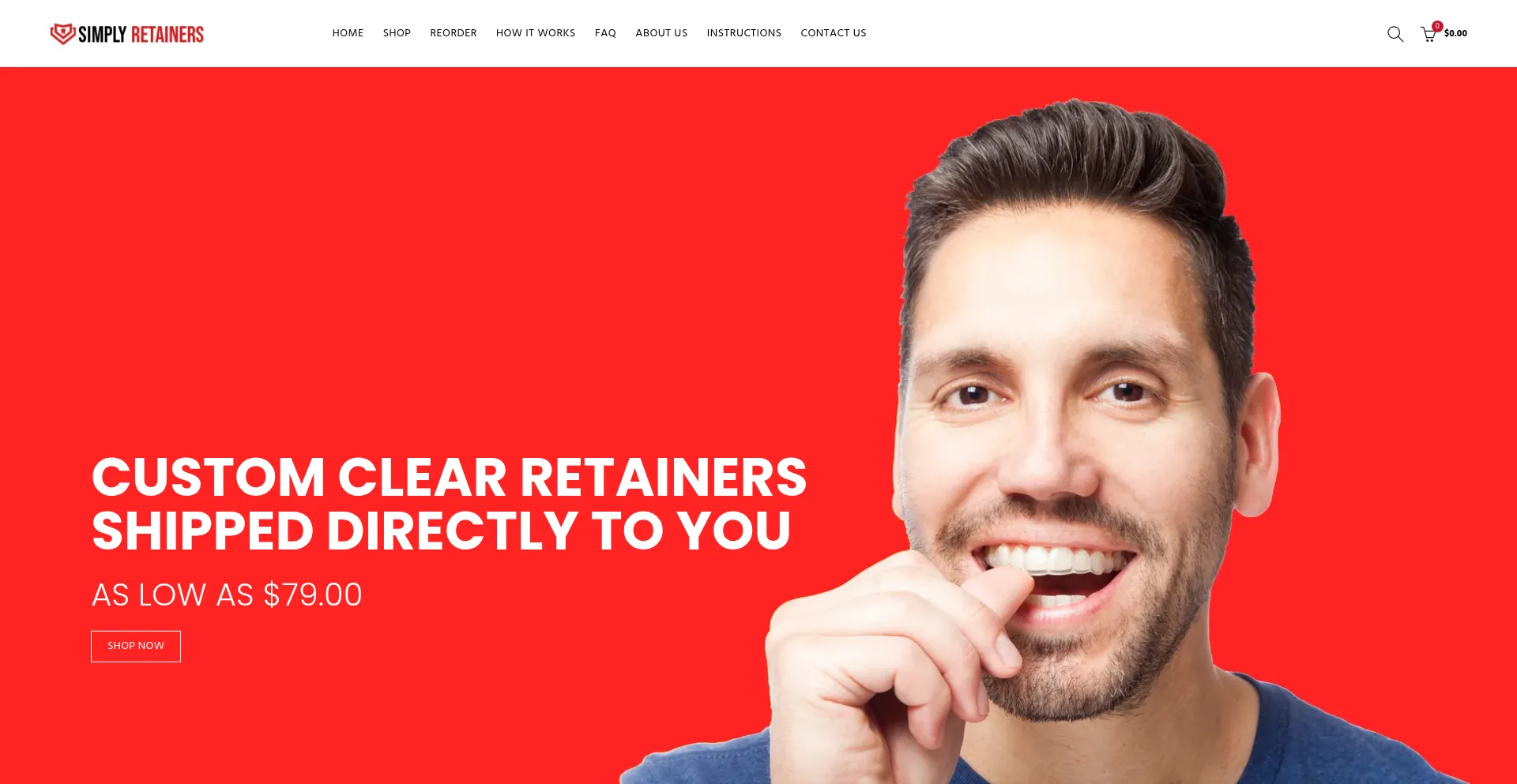 Website screenshot of Simplyretainers.com