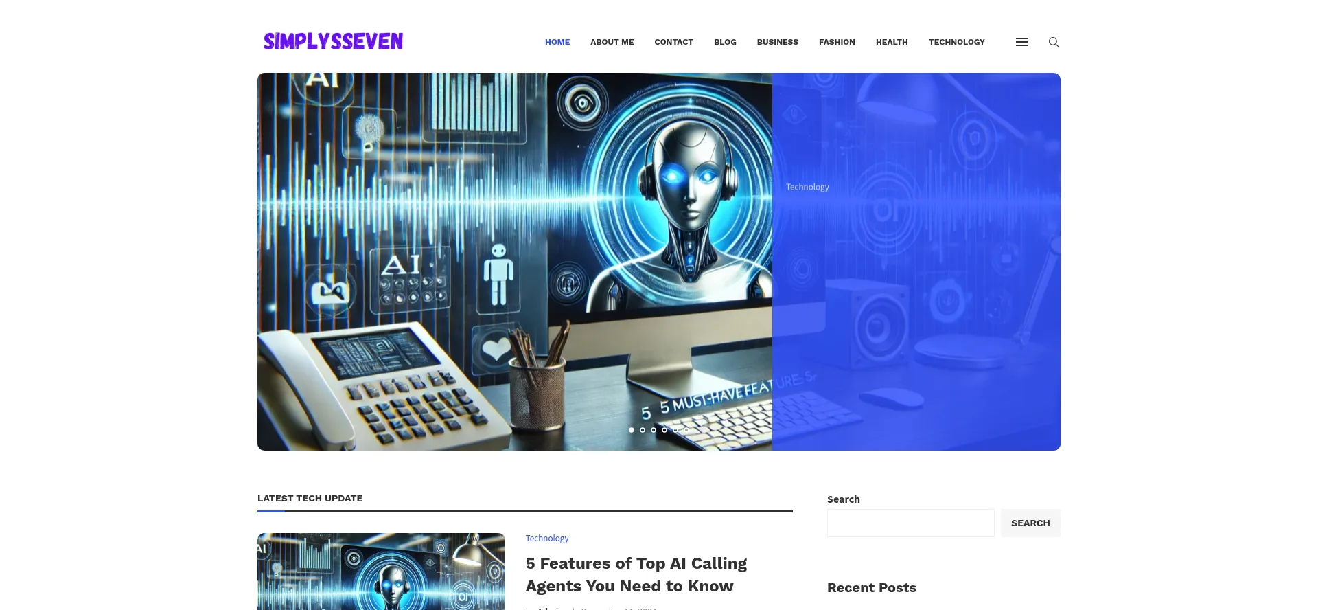Website screenshot of Simplysseven.co.uk