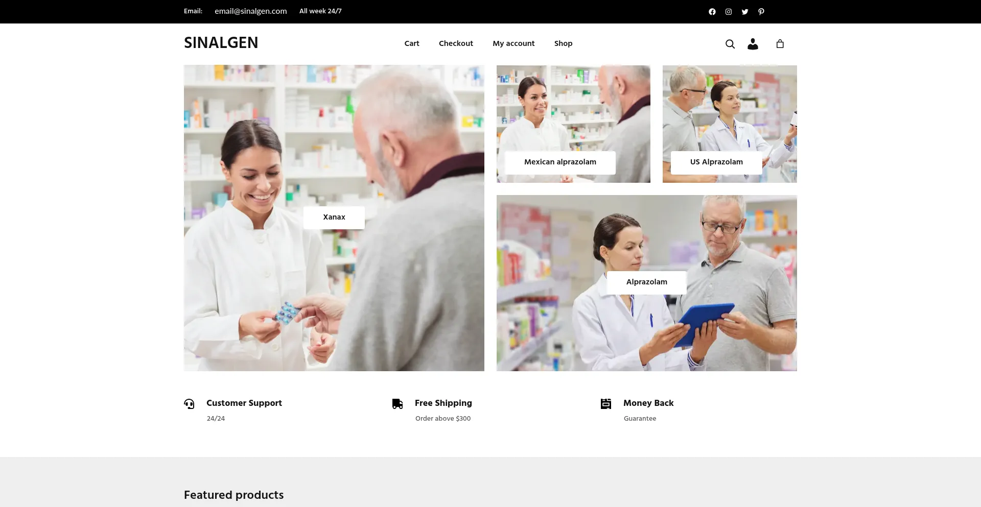 Website screenshot of Sinalgen.com