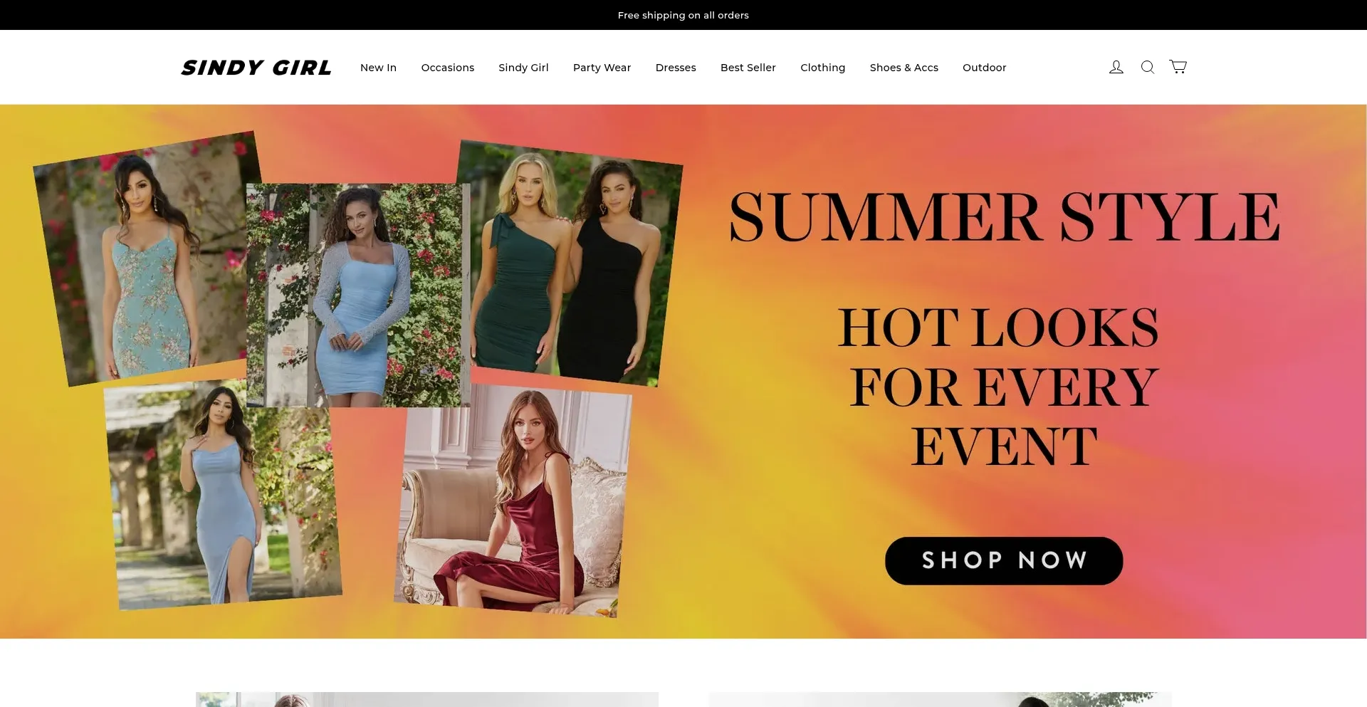 Website screenshot of Sindygirl.com